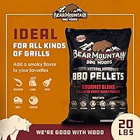 Vista 3 de Bear Mountain - Paquete de 2 pellets de madera para ahumador, parrilla y barbacoa, 20 libras, mezcla gourmet, pellets de madera dura de primera