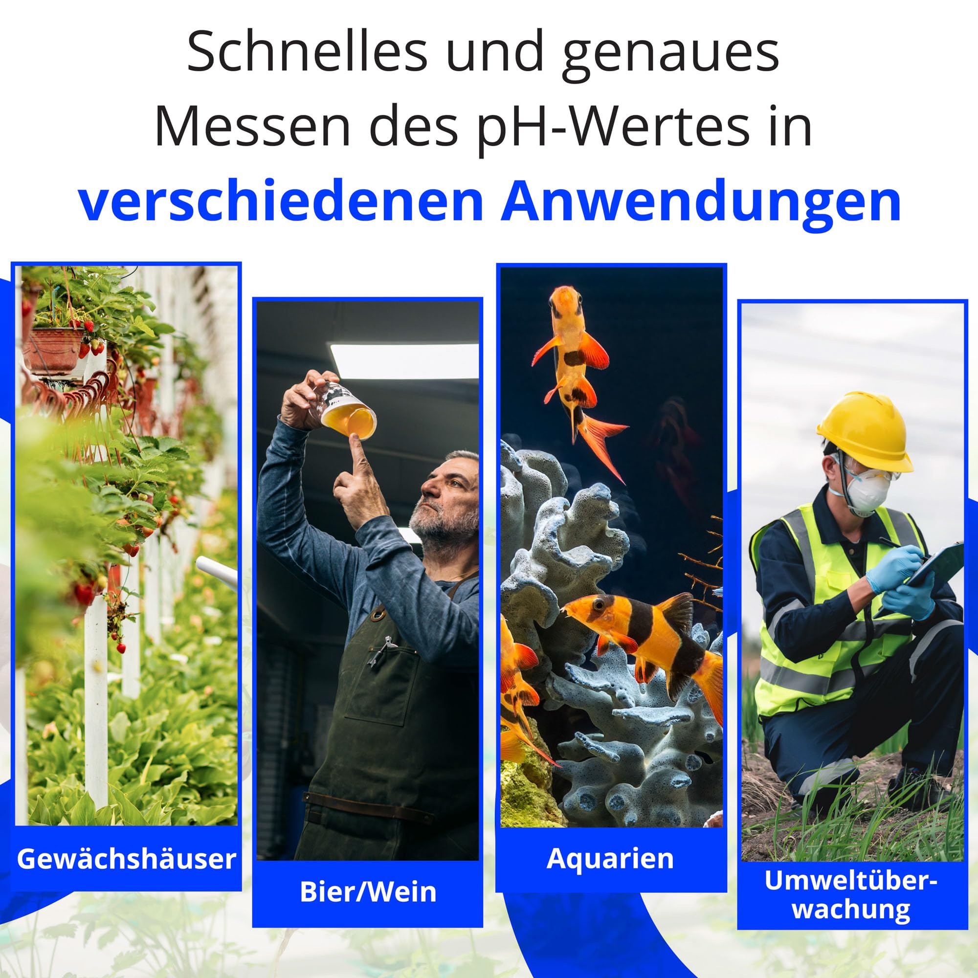 Bluelab pH Pen - Genau bis ±0,1 pH, langlebig, wasserdicht, schwimmfähig, schnell, stabil, Doppelsonde, Temp.-Kompensation, leicht kalibrierbar – Hergestellt in Neuseeland