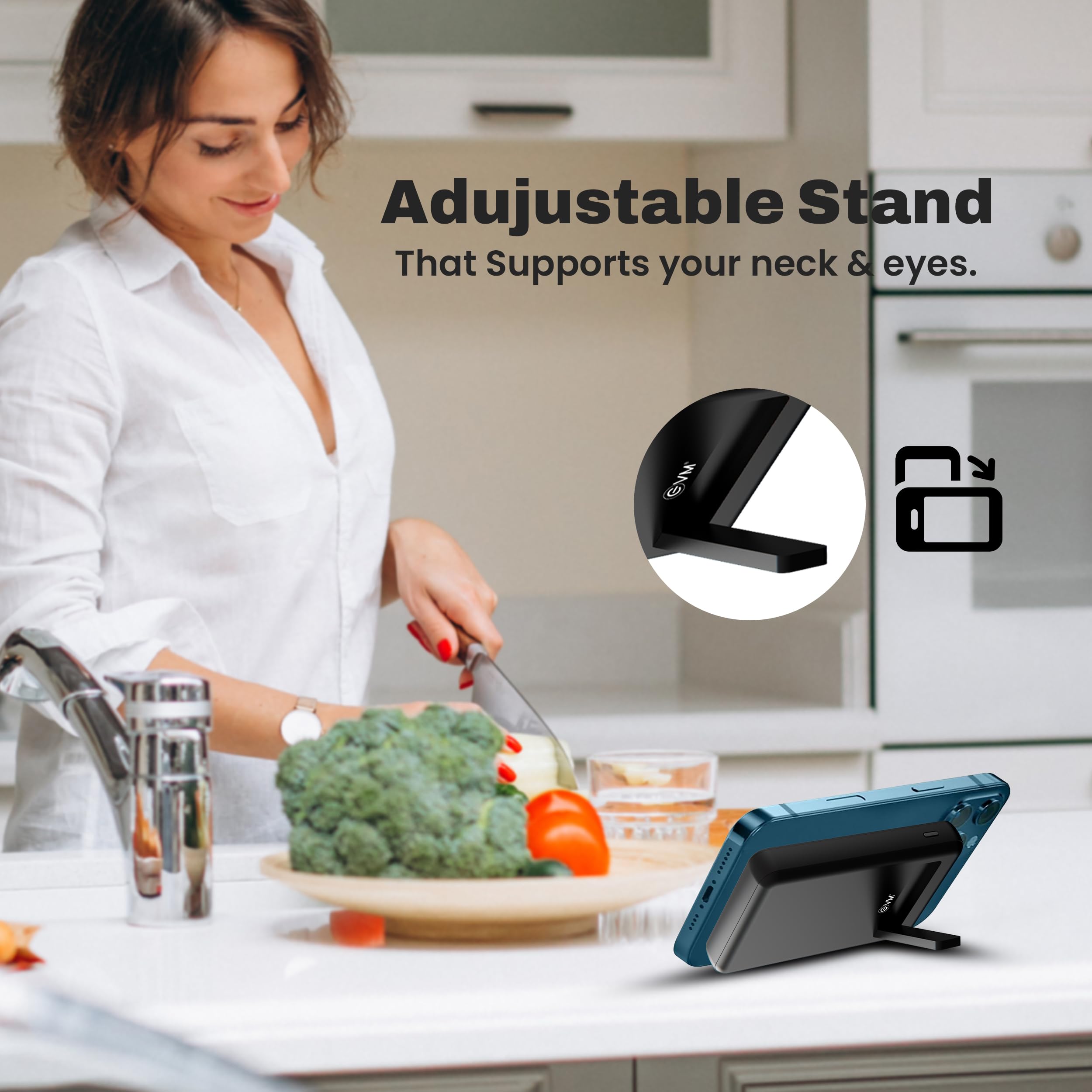 EVM EnMag Ace 10000mAh Power Bank |15W Wireless Charging, 22.5W Fast Charging | Magnetic Compatible for iPhone, Android Mobiles & Other Devices|2 Year Warranty (EVM P0301-Black) — Amazon image 8
