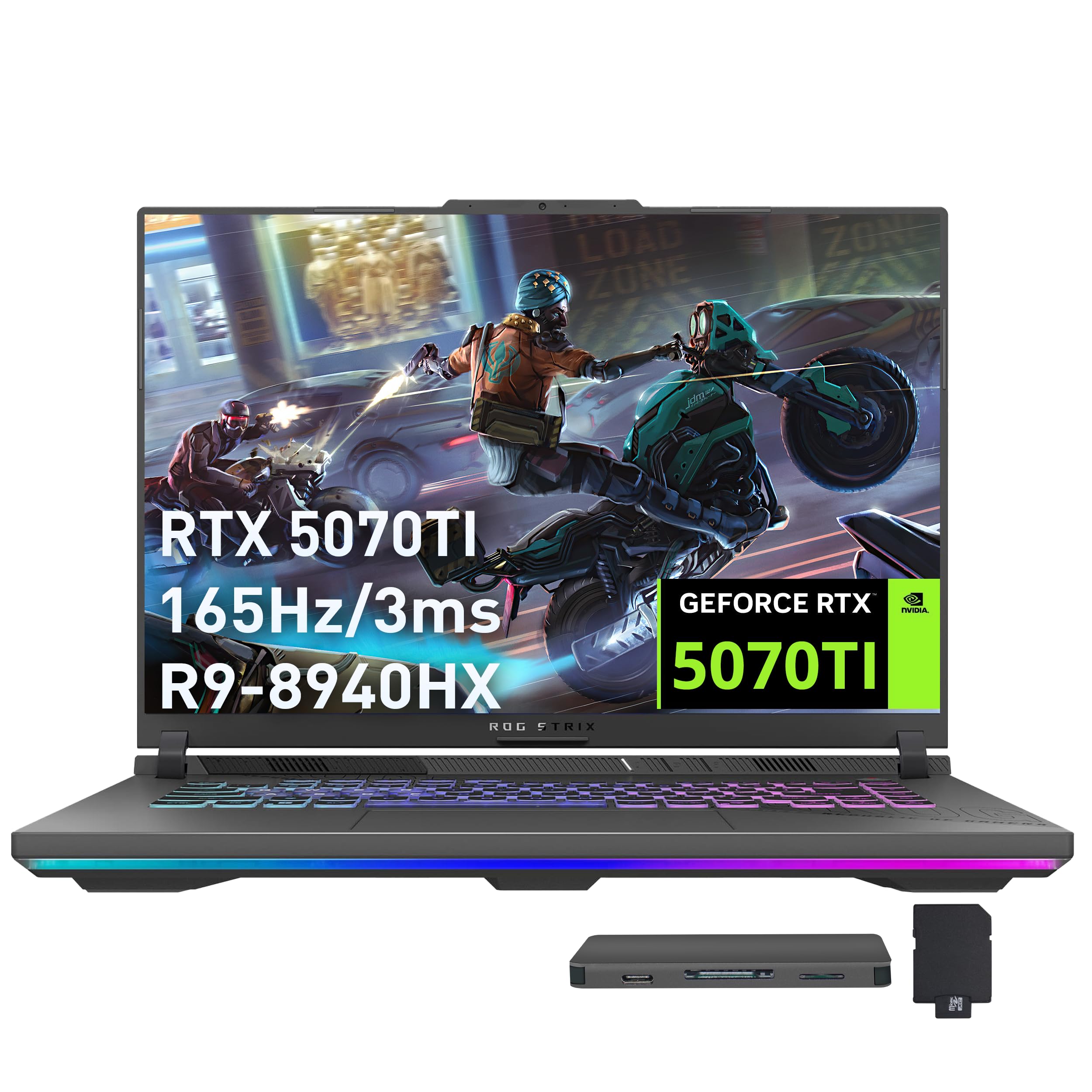 ASUS ROG Strix G16 Gaming Laptop, GeForce RTX 5070 Ti 12GB GDDR7
