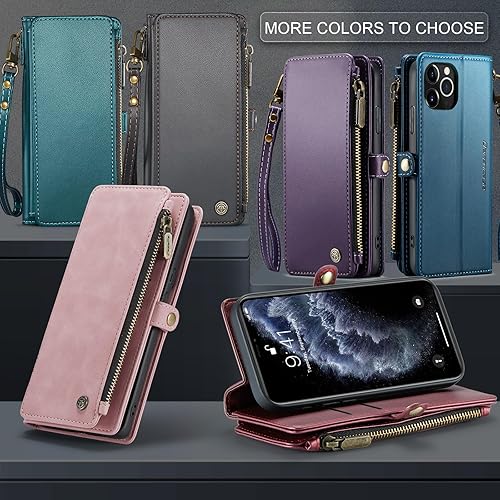 Miniatura 7 de Defencase Funda para iPhone 11 Pro, bloqueo RFID para iPhone 11 Pro, funda tipo cartera para mujeres y hombres con soporte para tarjetas, cierre