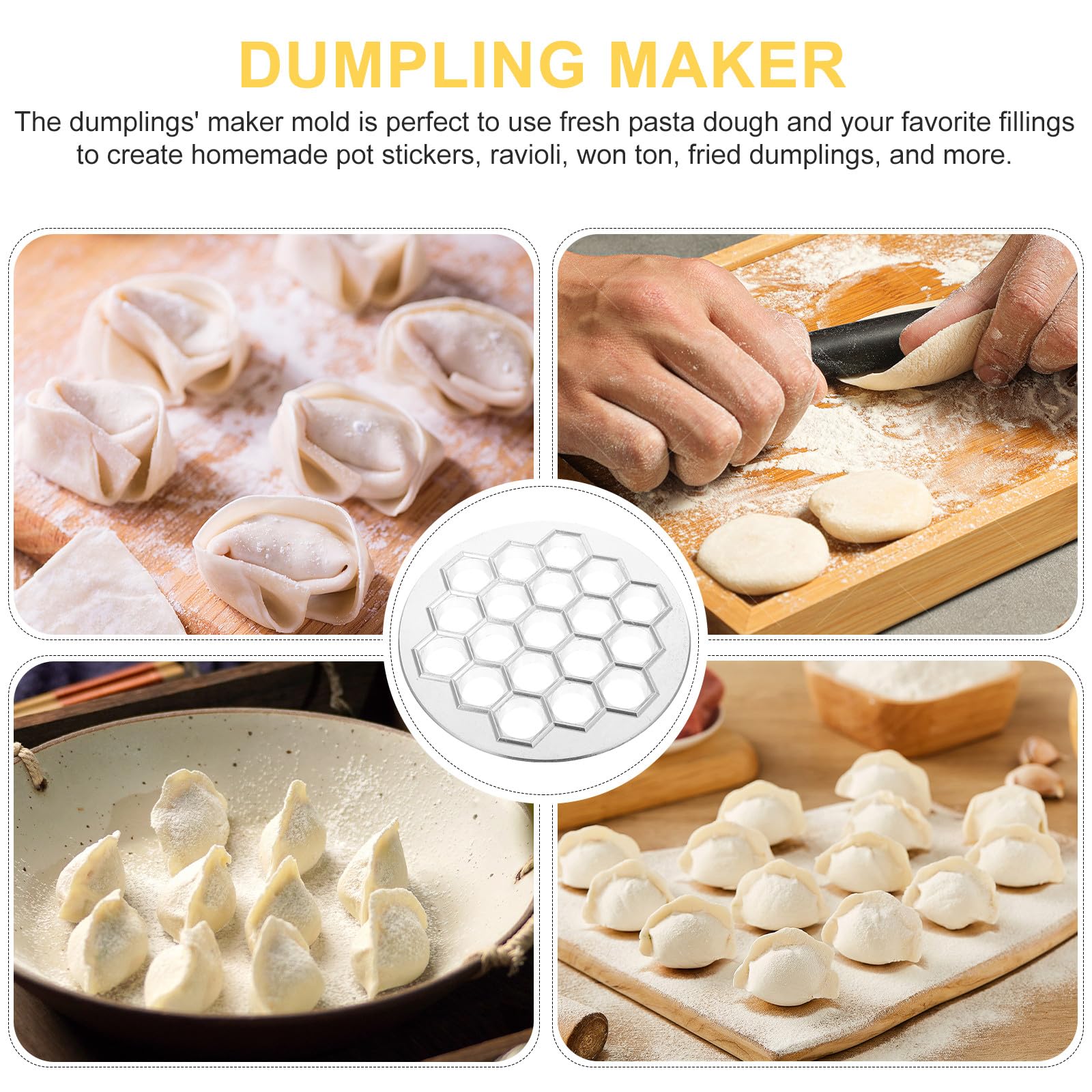 SOLUSTRE Molde para Hacer Pelmeni 19 Agujeros Grande de Aleación Metálica Plateado, Molde Portátil Reutilizable para Dumplings, Máquina para Bolas de Masa Hervida, Utensilio de Cocina