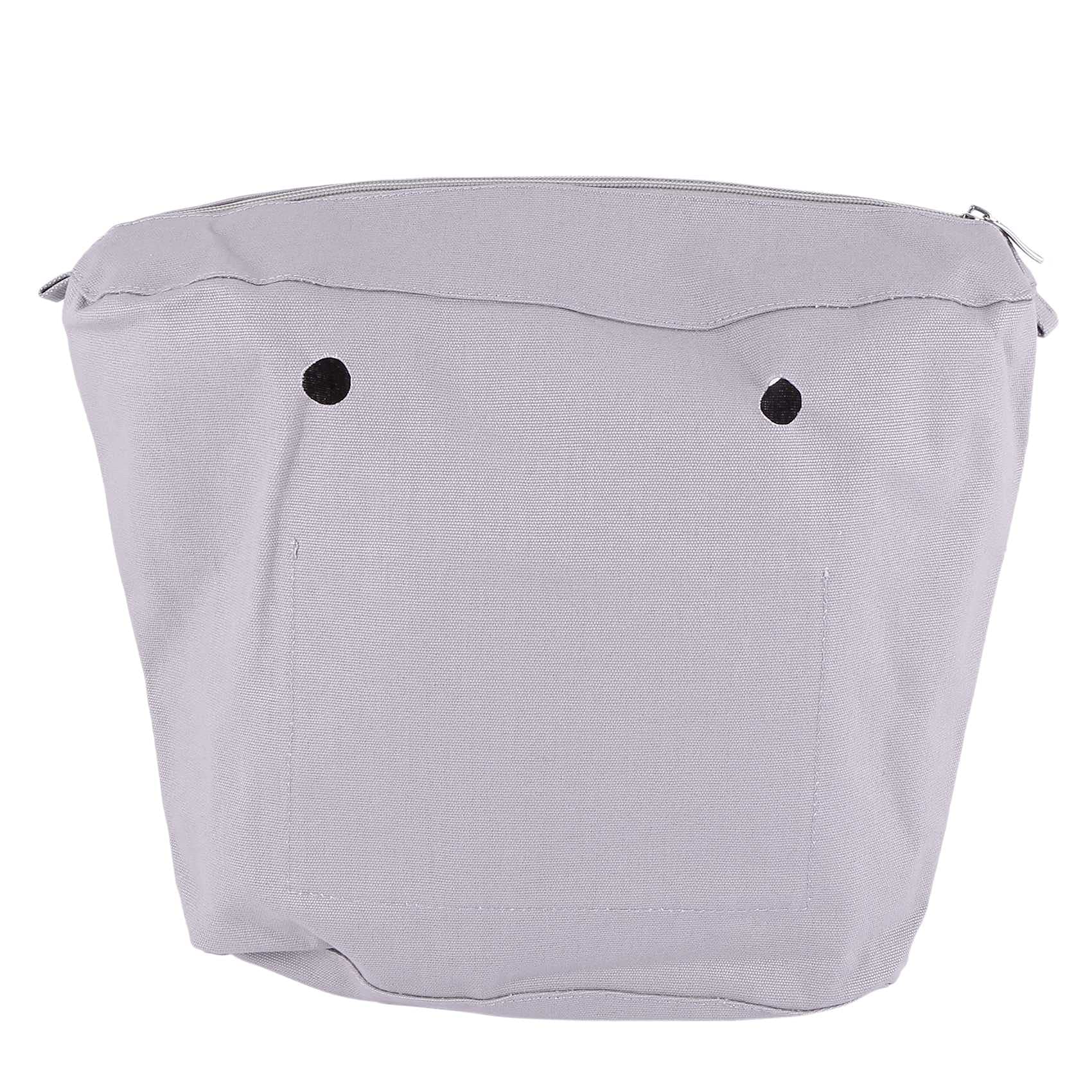 Lona SóLida Impermeable Inserto Forro Interior Inserto Bolsillo Cremallera para Obag o Bag Bolso de Mano Gris