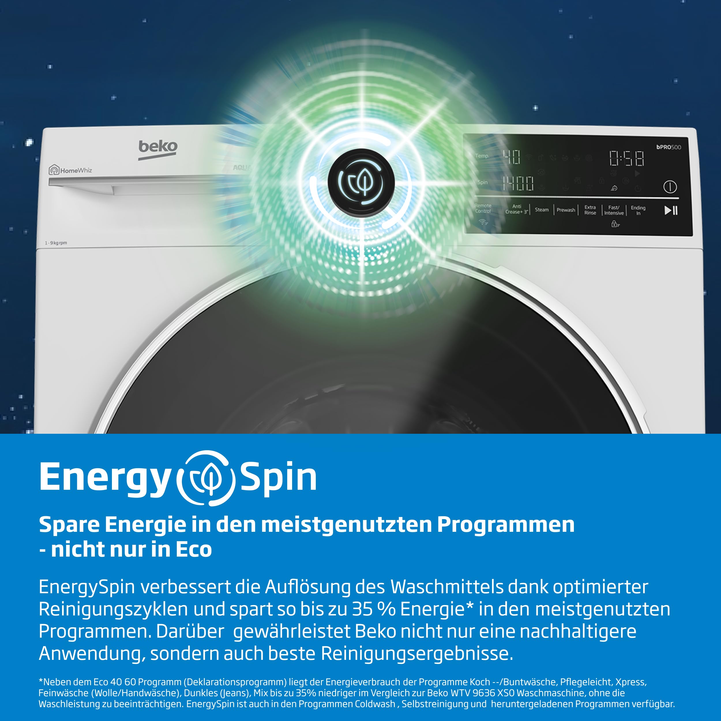 Beko BM3WFU3841R Waschmaschine 8 kg 1400 U/min SteamCure Dampffunktion Weiß