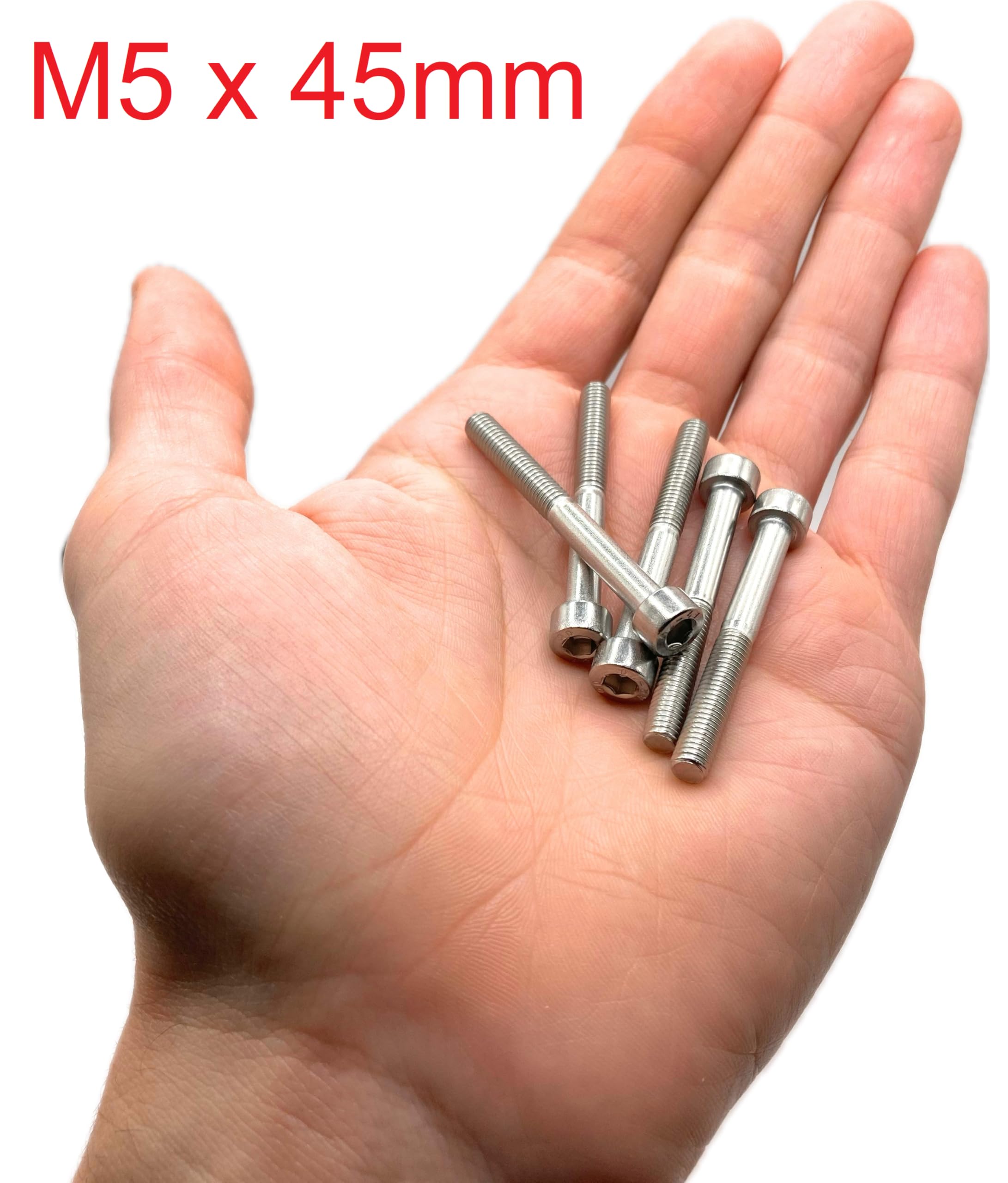Screws Stainless Steel M5 x 45 mm Cylinder Head BTR Diameter 5 x 45 mm, A2 stainless steel, M5 x 45mm - Image 2