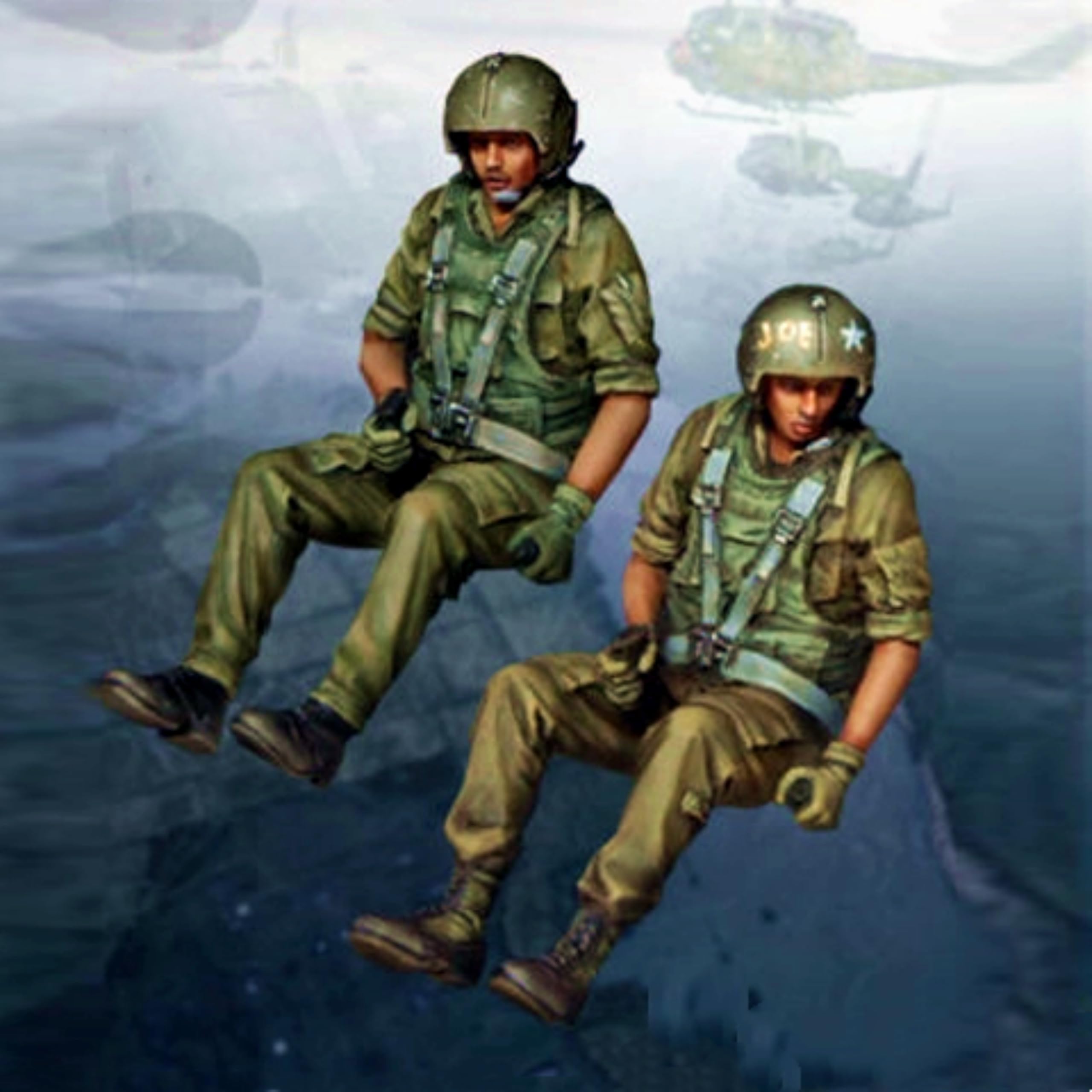 1/35 Helicopter Pilot Soldier Resin Model Kit Unpainted and unassembled miniature resin model kit (2 figures, no helicopter) //U8x1L4