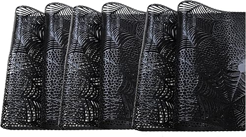 Miniatura 5 de Wintop - Manteles individuales de Halloween de 12 x 17.5 pulgadas para mesa de comedor, vinilo prensado metálico, decoración navideña, juego de 6,