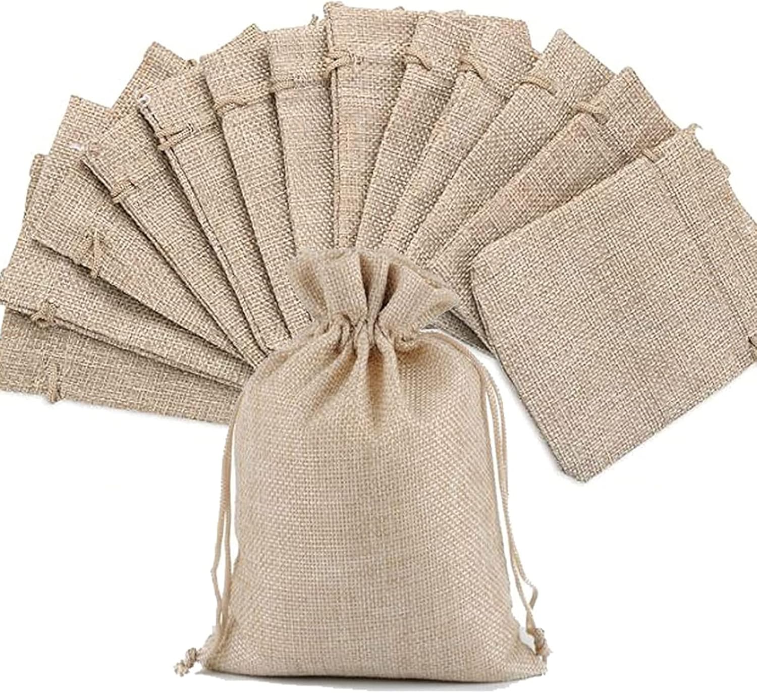 10 Stück Jutesäckchen 30x20cm - Natur Baumwolle Mit Kordelzug Für Geschenke