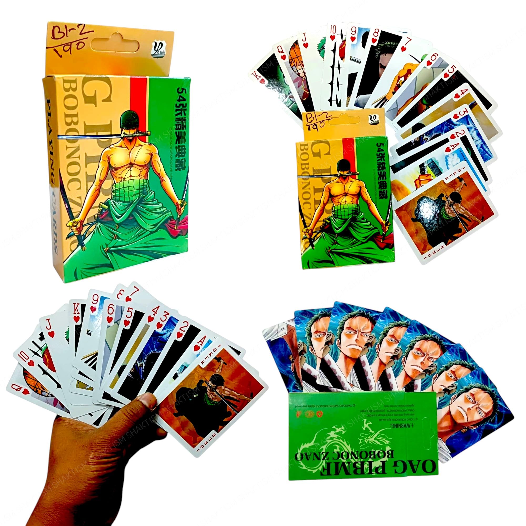 SHAKTISM Anime Unique Playing Card Desk Pack, Official Anime CCG Collectable Playing Cards, Anime Merchandise Gift, 52 Card Plus 2 Joker Collectible for Adult, Pack of 1 (Playing_Card_BobZano)