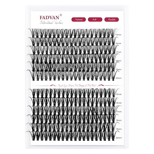 Miniatura 7 de FADVAN - 280 pestañas postizas individuales, 40D, 50D, 0.59-0.78 pulgadas, rizado D mixto, 0.07, extensiones de pestañas postizas naturales, suaves