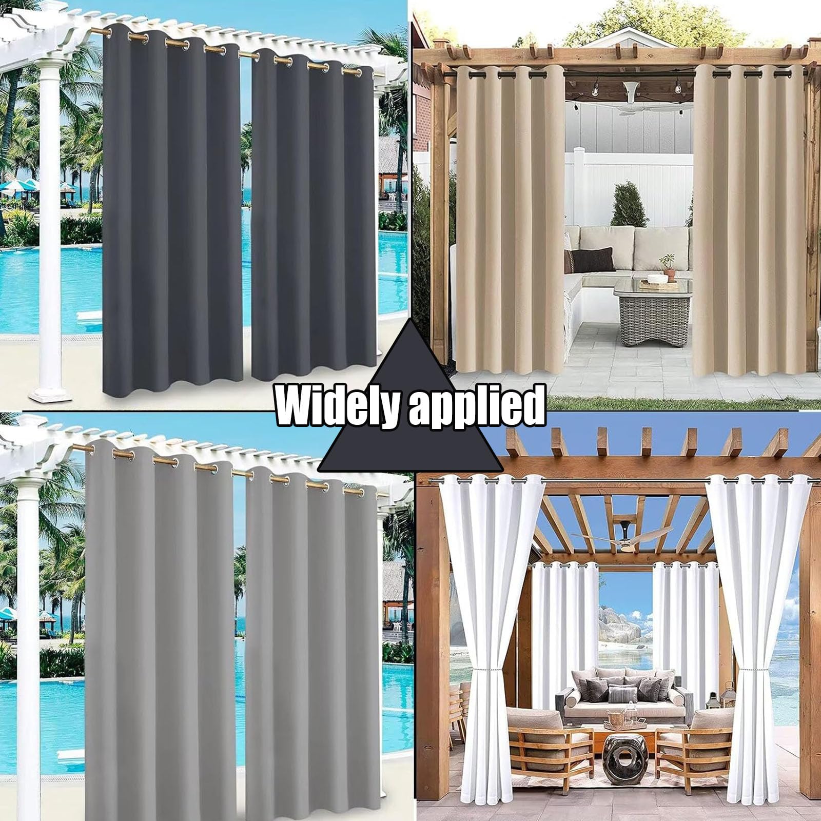 Tende da Esterno 230 x 250 cm Resistente Alle Intemperie, Impermeabile, Protezione Solare, da Giardino, Antivento Tende Esterne Anti-Sole per Giardino, Balcone, Grigio Chiaro