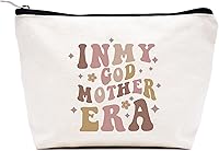 Vista 187 de LIBIHUA Bolsa de maquillaje para mujer, bolsa de cosméticos regalos para ella, bolsa de viaje femenina, Beige natural, 283-a mi increíble tía futura