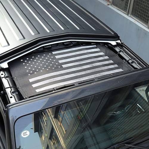 Miniatura 3 de Parasol para Jeep JL con parte superior de malla  JeCar Mesh Top Sun Shade JL Parasol frontal Protección UV para Jeep Wrangler JL 2018-2023 de 2
