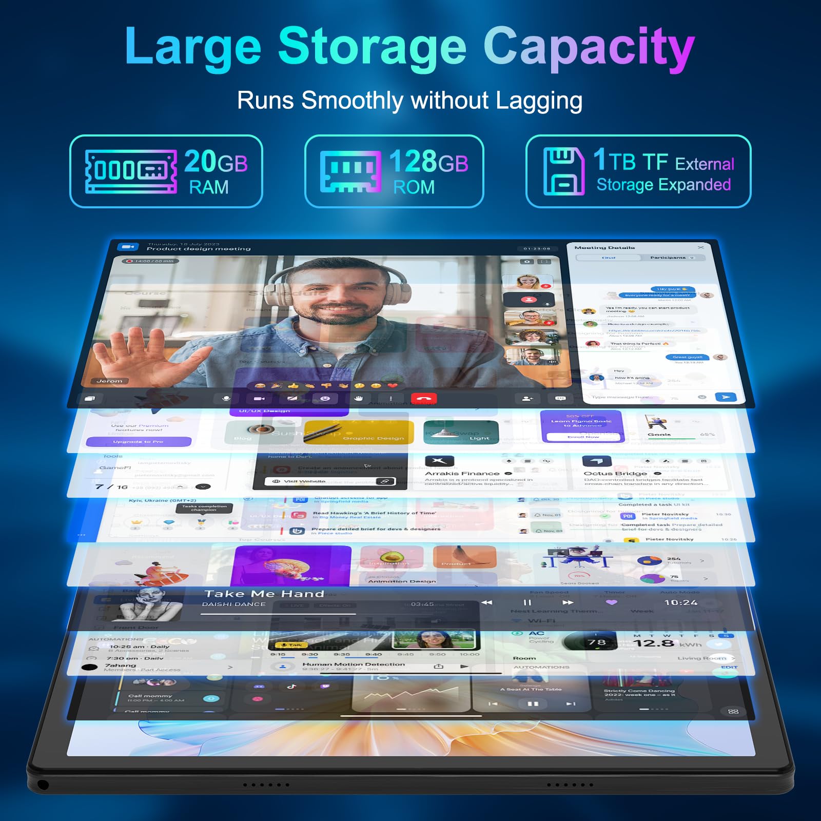 Laptop Android Tablet 10 Pollici Tablet Economici, 16 GB+128 GB Espansione TF da 1 TB, 8 core/5000 mAh, 5+8 MP/1280 * 800P, WiFi 6/Widevine L1/BT5.4, Compatibilità con USB-C/OTG