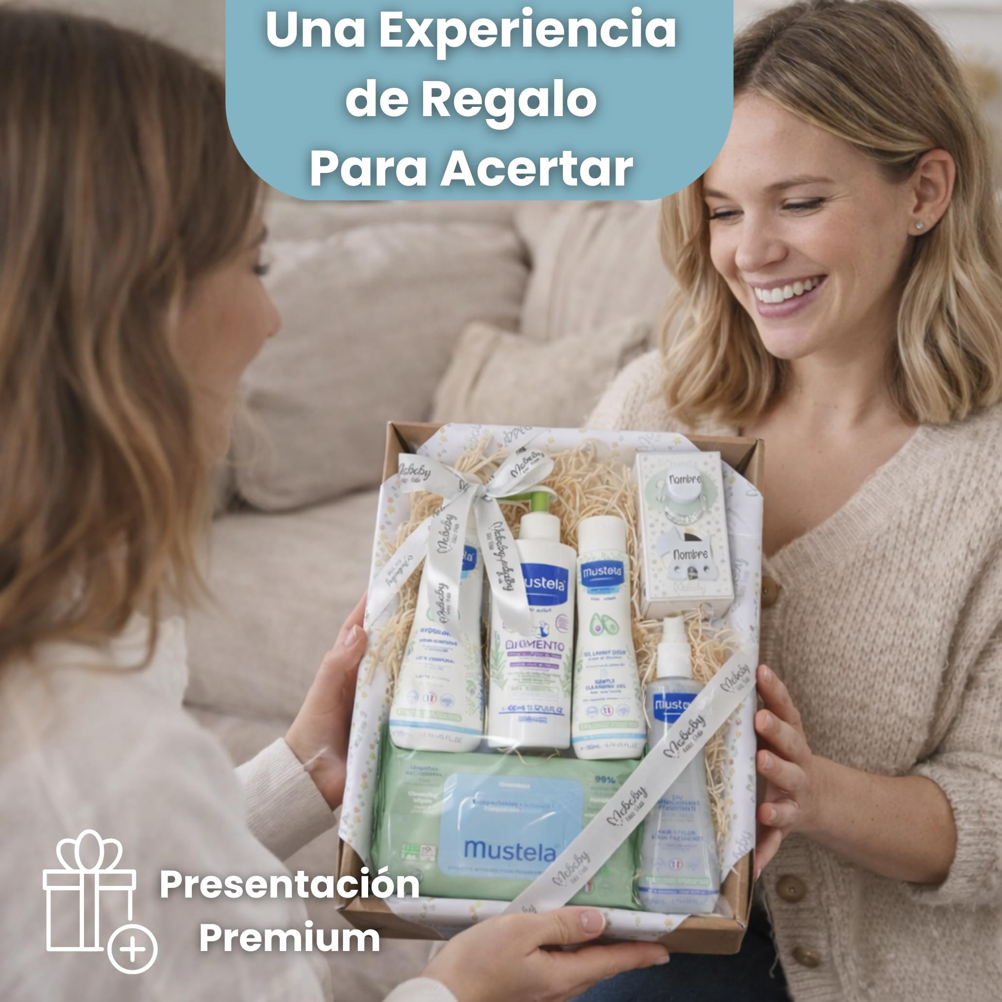 Mi Primera Canastilla Bebé Personalizada – Mochilas y Cestas Regalo Recién Nacido con Nombre, Regalos Originales para Recien Nacidos, Set Dermocosmética Completo (Eco Basket)