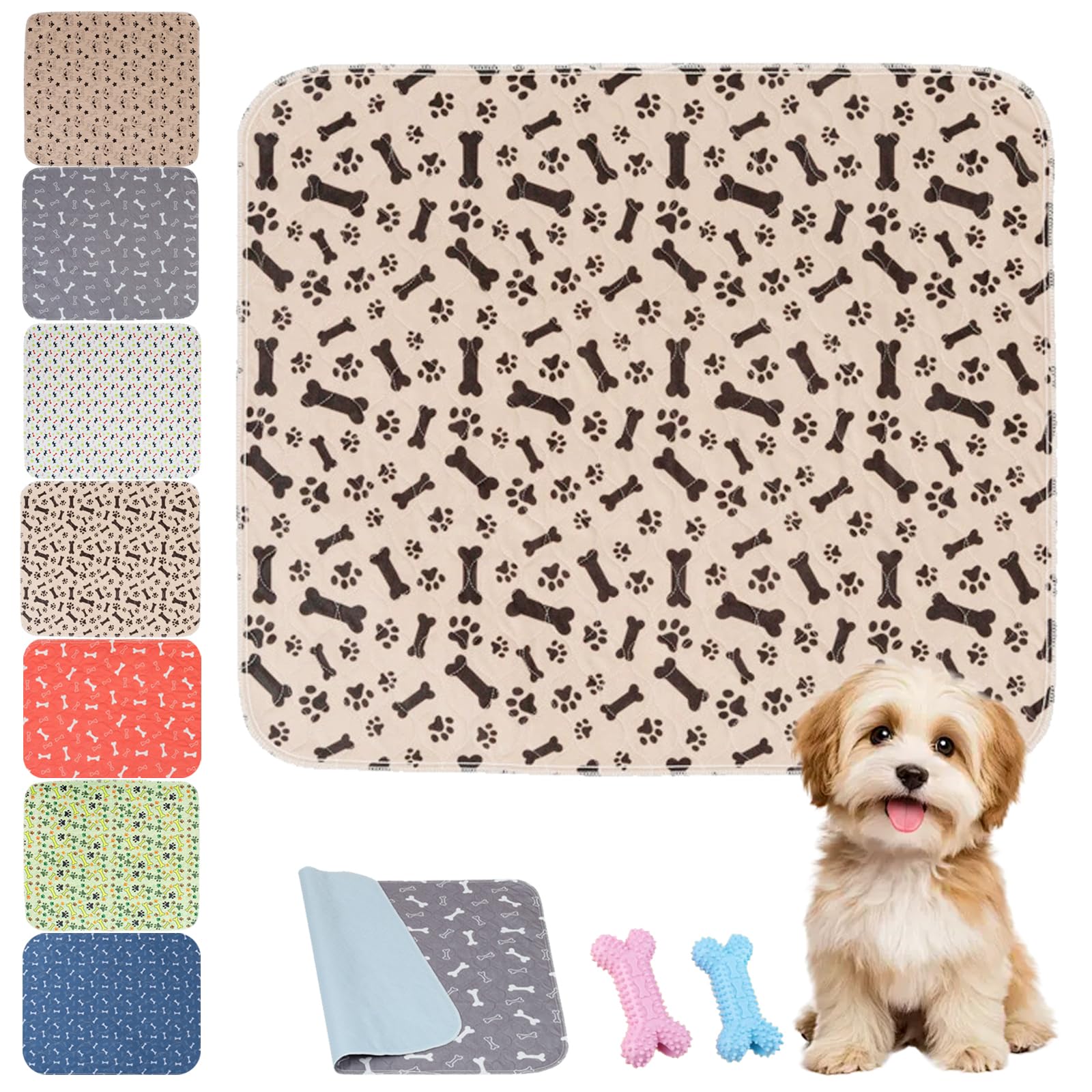 Puppypad Pee Pads, Pee Pads with Pheromones, 2026 New Reusable and Washable Puppy Leak-Proof Pads, for Floor Protector, Couch Cover, Crate, Potty Training (E, L-80*90cm)