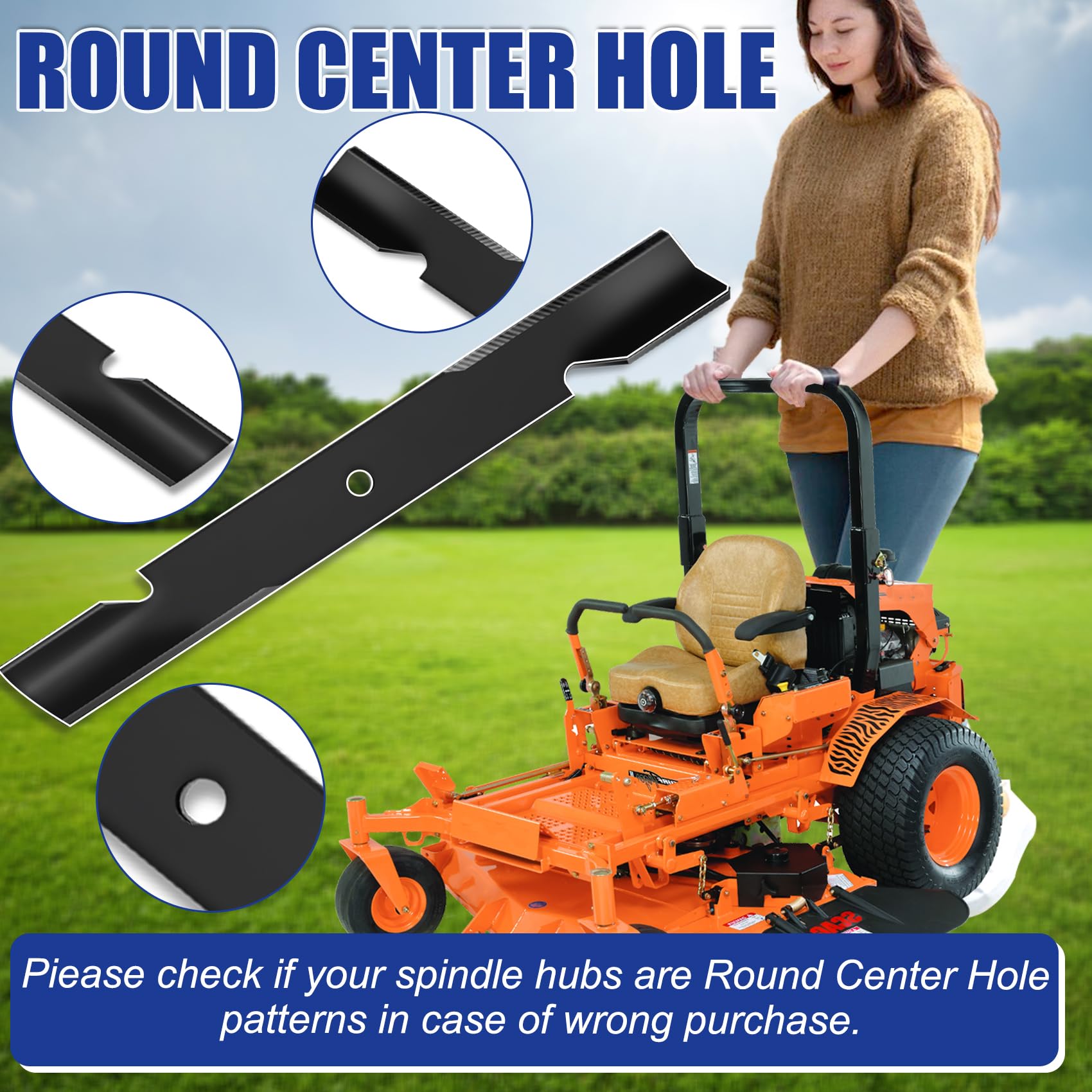 Upgrade 5101755S - Cuchillas para cortacésped 5101755 5020842S 15208425S 21 pulgadas, compatible con Ferris Bad Boy Husqvarna Lesco Great dane Windsor Wright Scag de 61 pulgadas