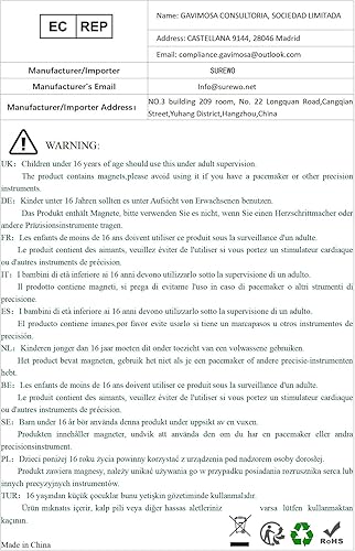Miniatura 8 de SUREWO Soporte magnético para cámara con mini cabezal universal, soporte de base de montaje magnético con rosca de 14"-20 compatible con GoPro Hero