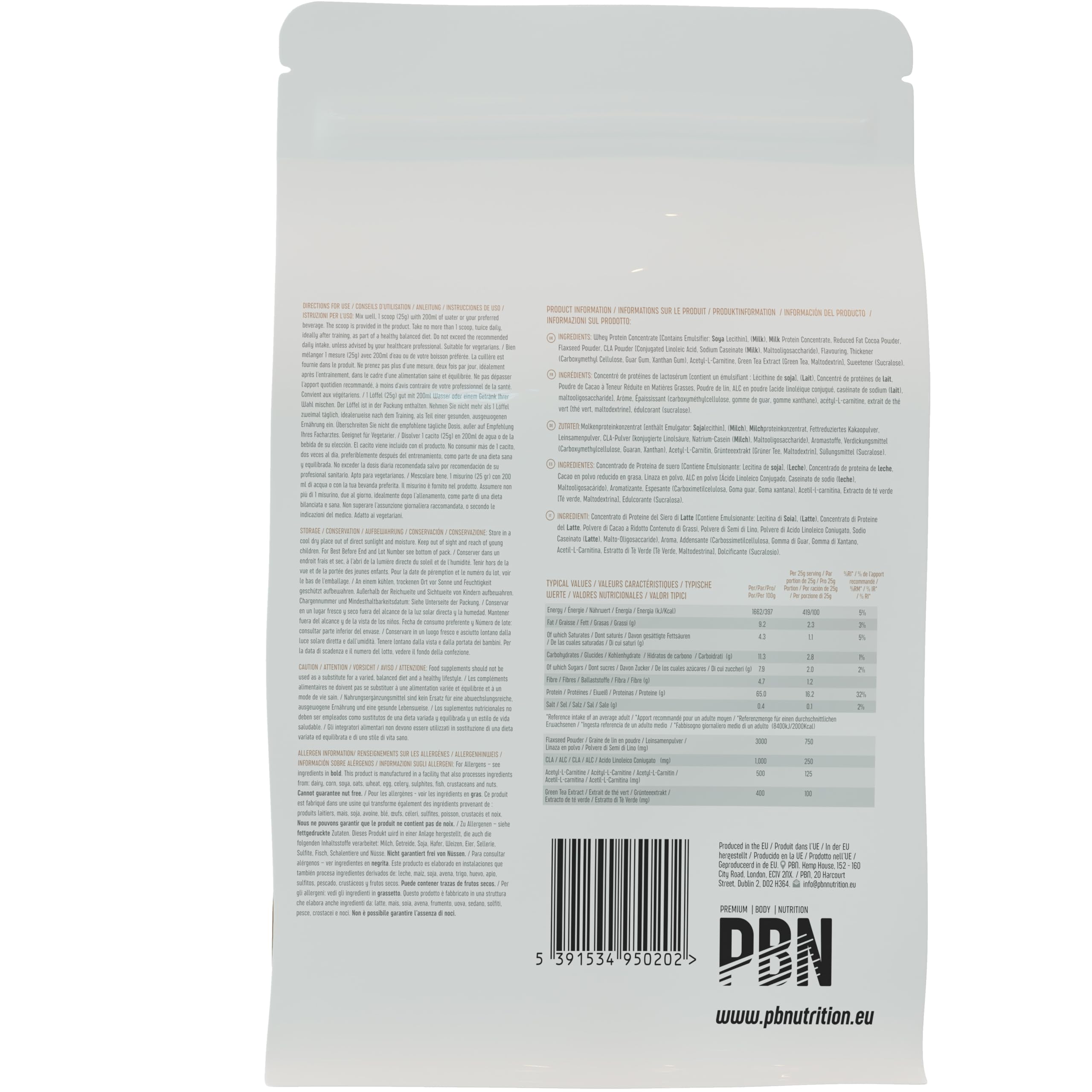 PBN - Premium Body Nutrition - Whey Minceur 1kg Sachet, Chocolat