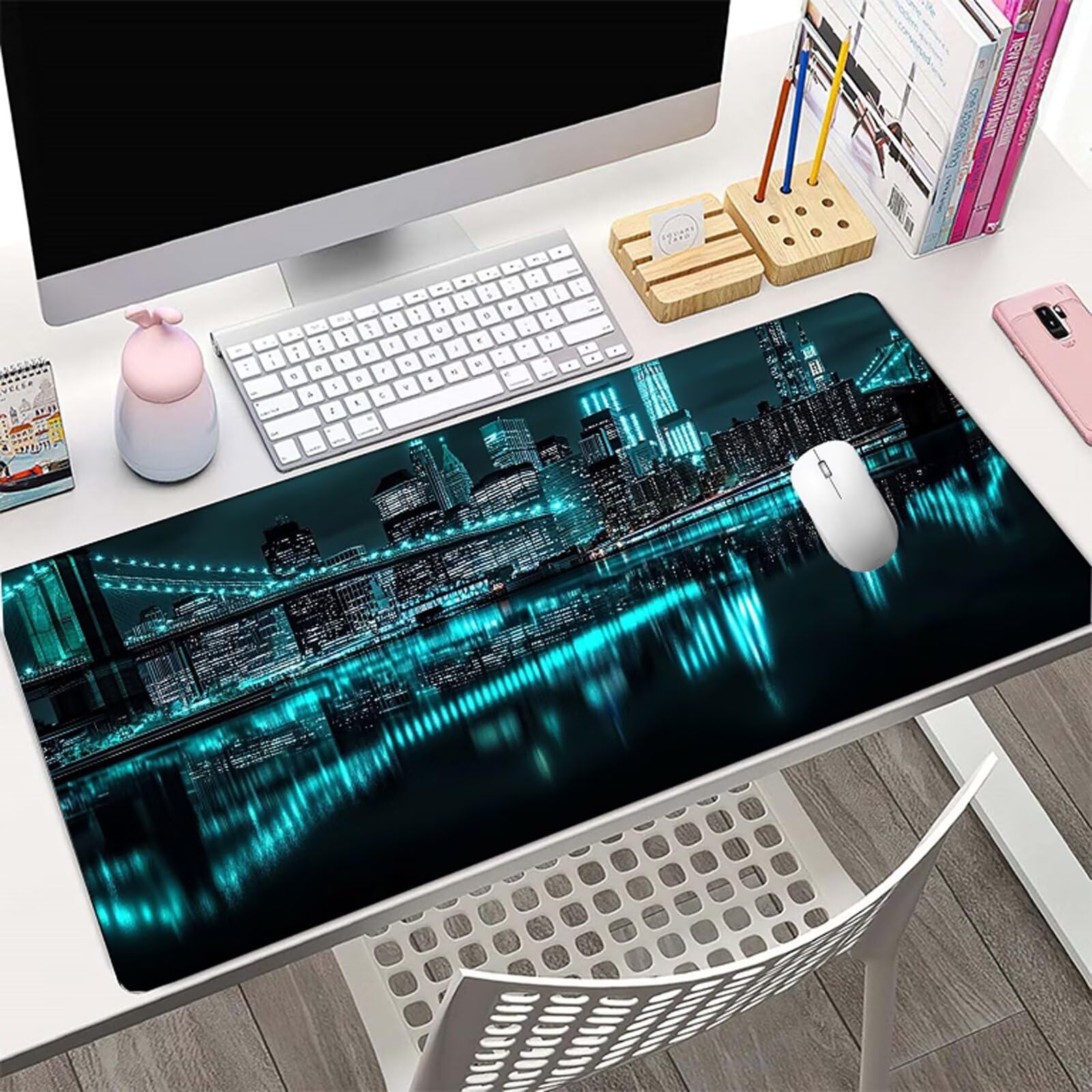 Tappetino Mouse Scienza E Tecnologia Tappetino Mouse XXL 150x80 cm Mouse Pad Mistero Sottomano Scrivania Ufficio Grande, Mousepad Gaming, Tappeto per Computer e Tastiera, Accessori Computer W6-931