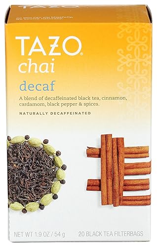 Tazo Bolsas de filtro de té negro descafeinado Chai 20 unidades