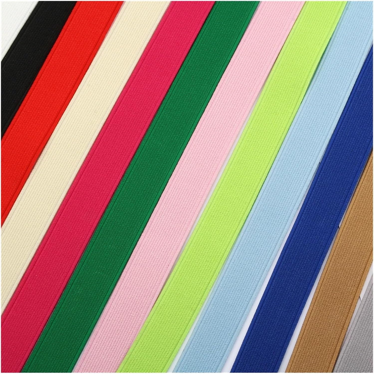 Width 1.5-2.5cm Elastic Band Spandex Belt Trim Sewing Ribbon Clothes Flex Sewing Material Shorts Skirt Trouse(04 Beige,10METERS_20MM)