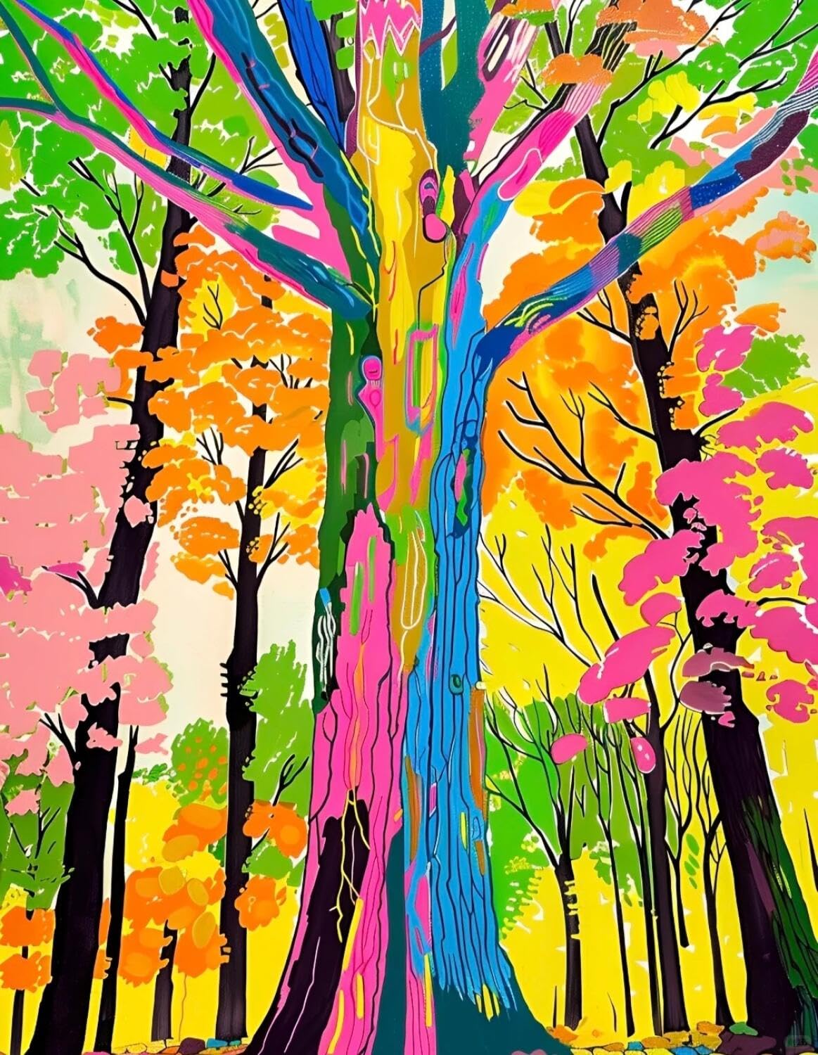 Rqwybcaxn Embroidery Beads Kit Graffiti Forest 40x50cm