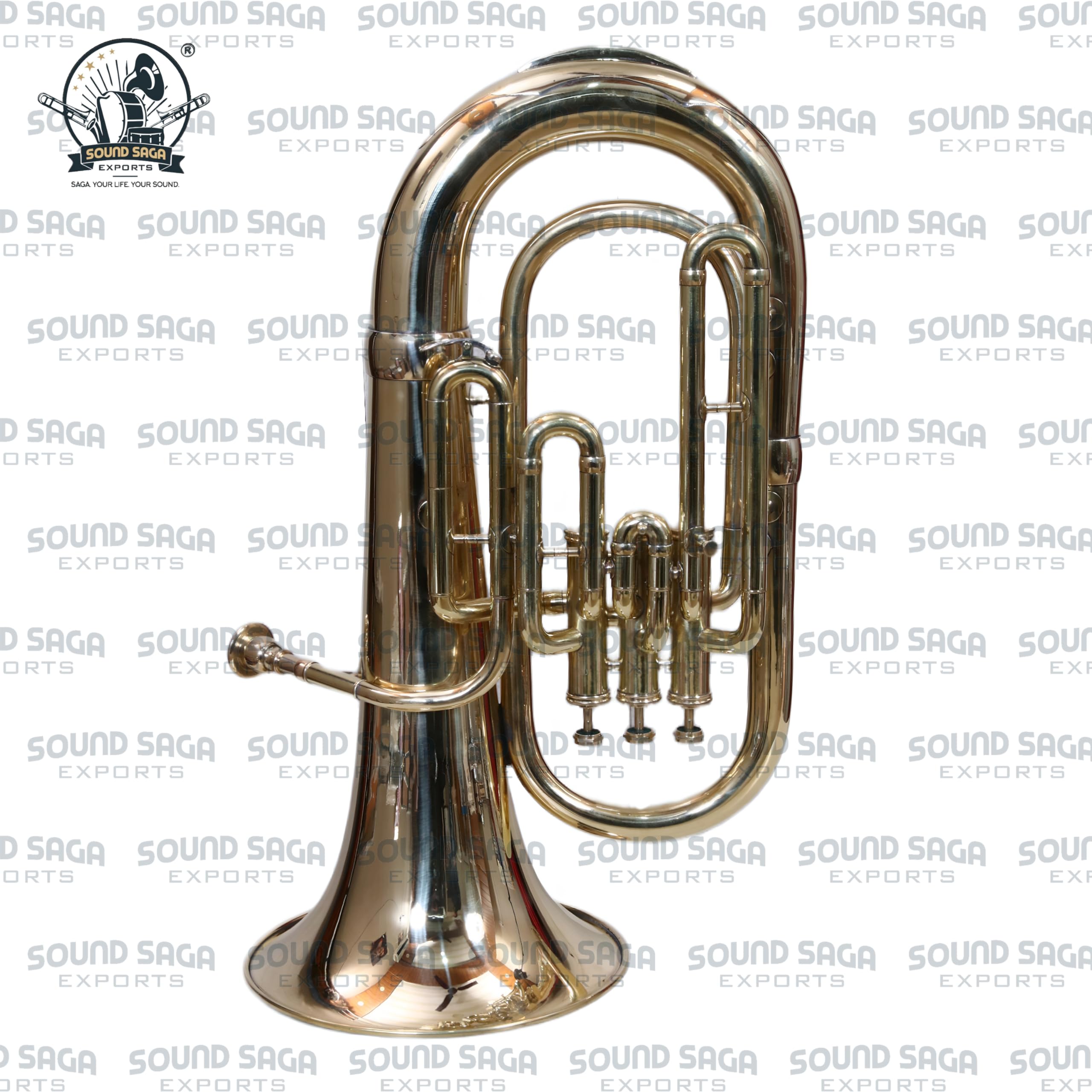 Euphonium 3 Ventil, BB Pitch, Premium Qualität inkl. Mundstück und Tragetasche (BRASS)