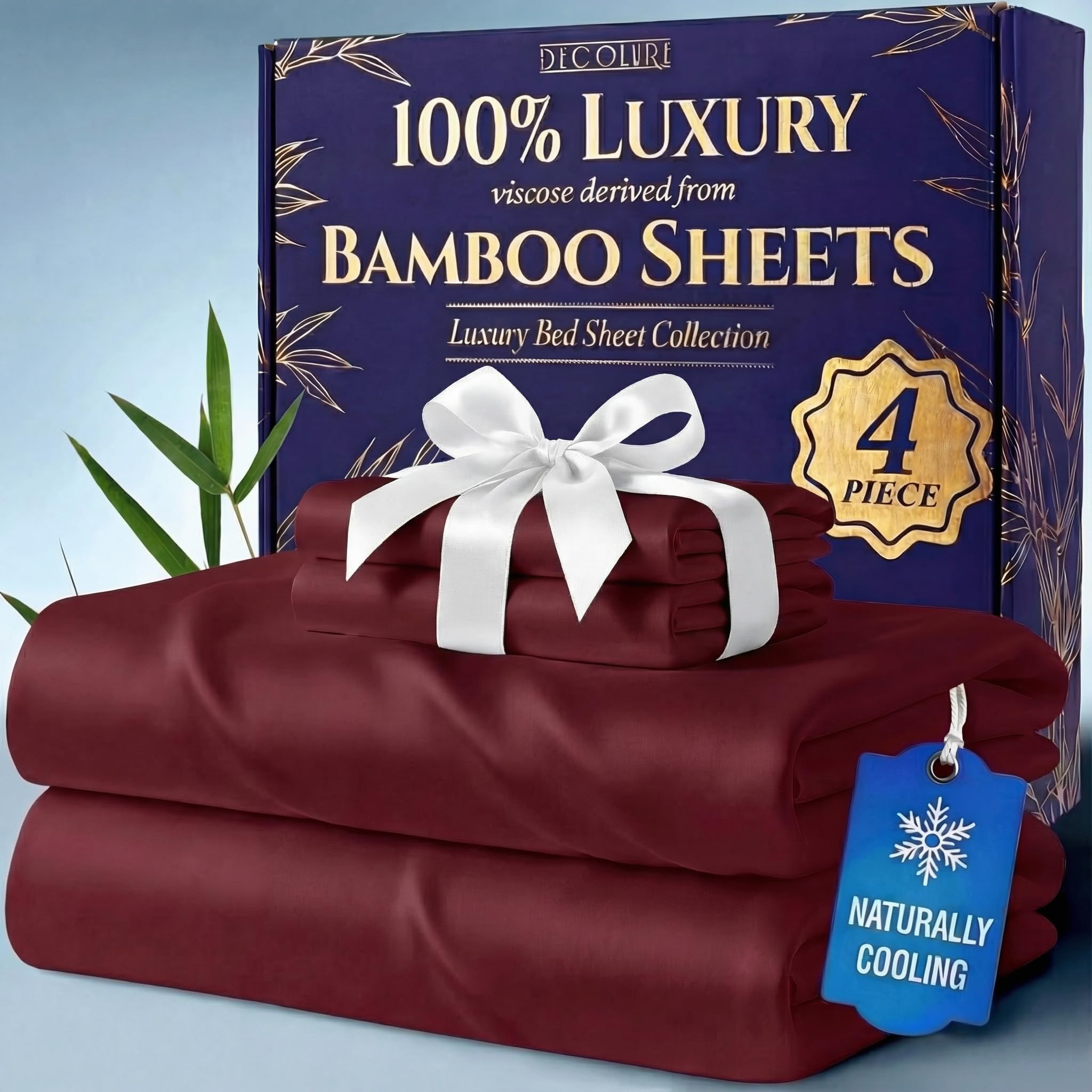 DECOLURE 100% Viscose Derived from Bamboo Sheets Queen Size