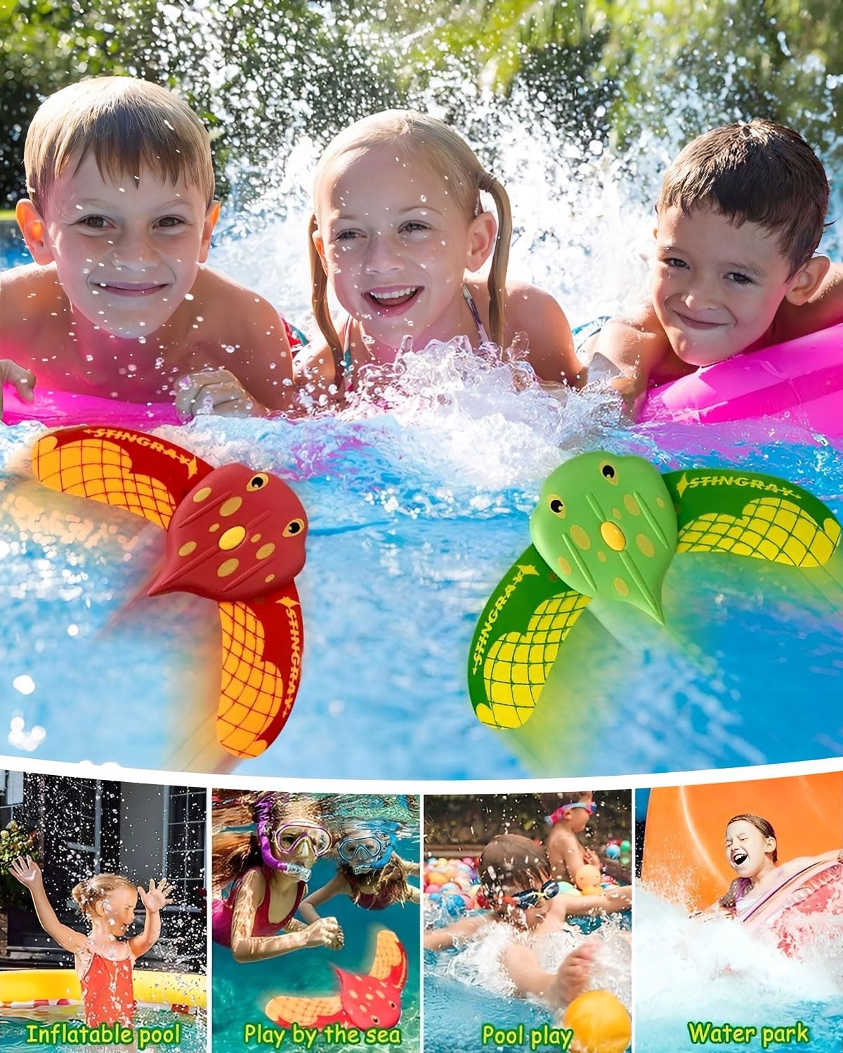 2 pcs Juguetes de Buceo, Juegos Pez Agua Acuático para Piscina, Verano, Devil Fish para Niños