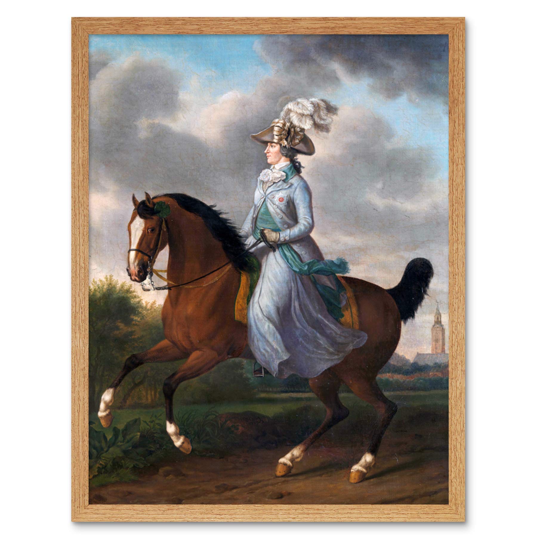 Artery8 Haag Wilhelmina Horse Equestrian Portrait Painting Art Print Framed Poster Wall Decor 12x16 inch