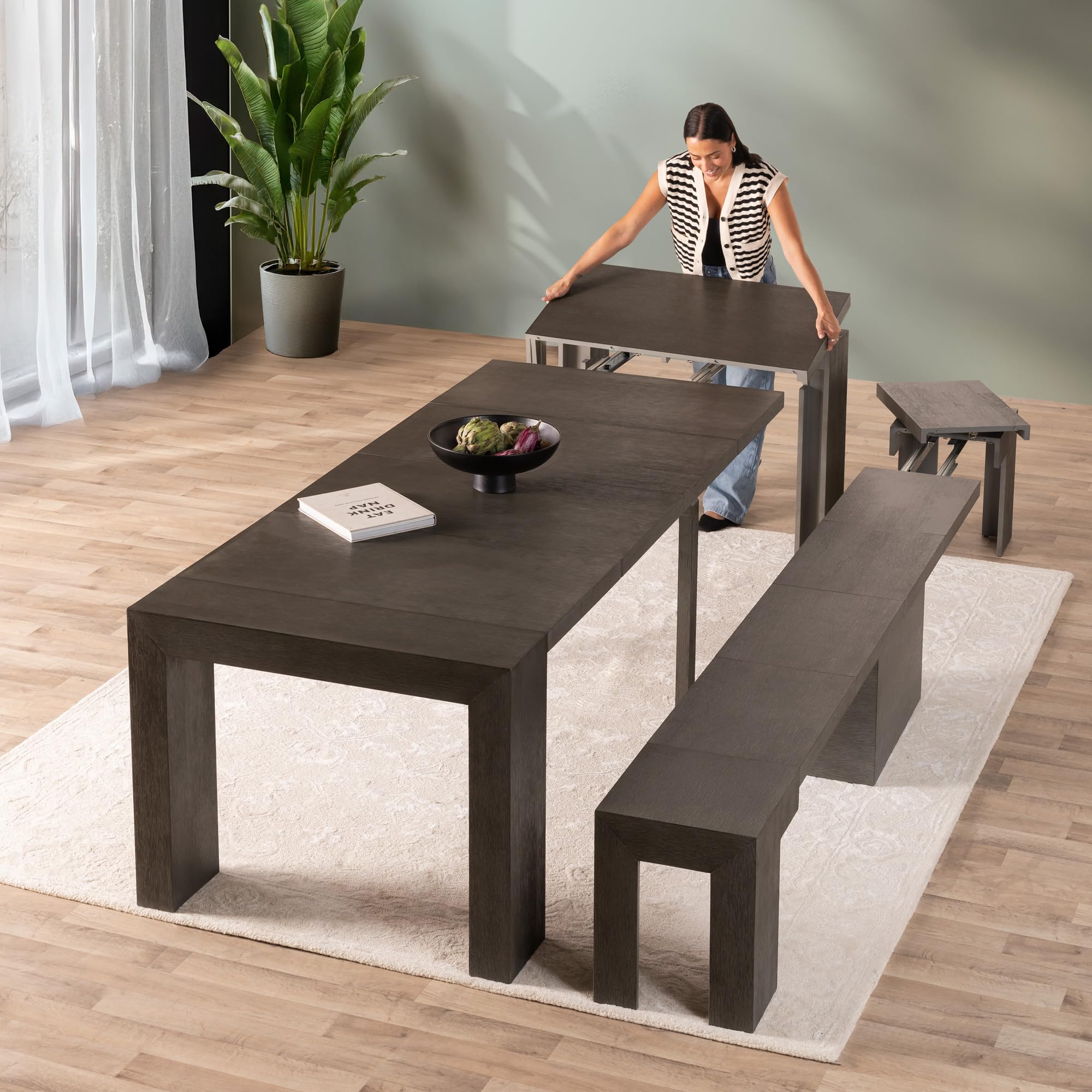Amazon.com - Transformer Table - Solid Wood Extendable Dining