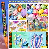 NICETY 136 Couleurs Feutres Acryliques – Marqueurs Peinture Acrylique Pointe Extra-Fine 0,7mm pour Pierre, Verre, Bois, Céramique, Métal & Papier - Paint Markers - 8