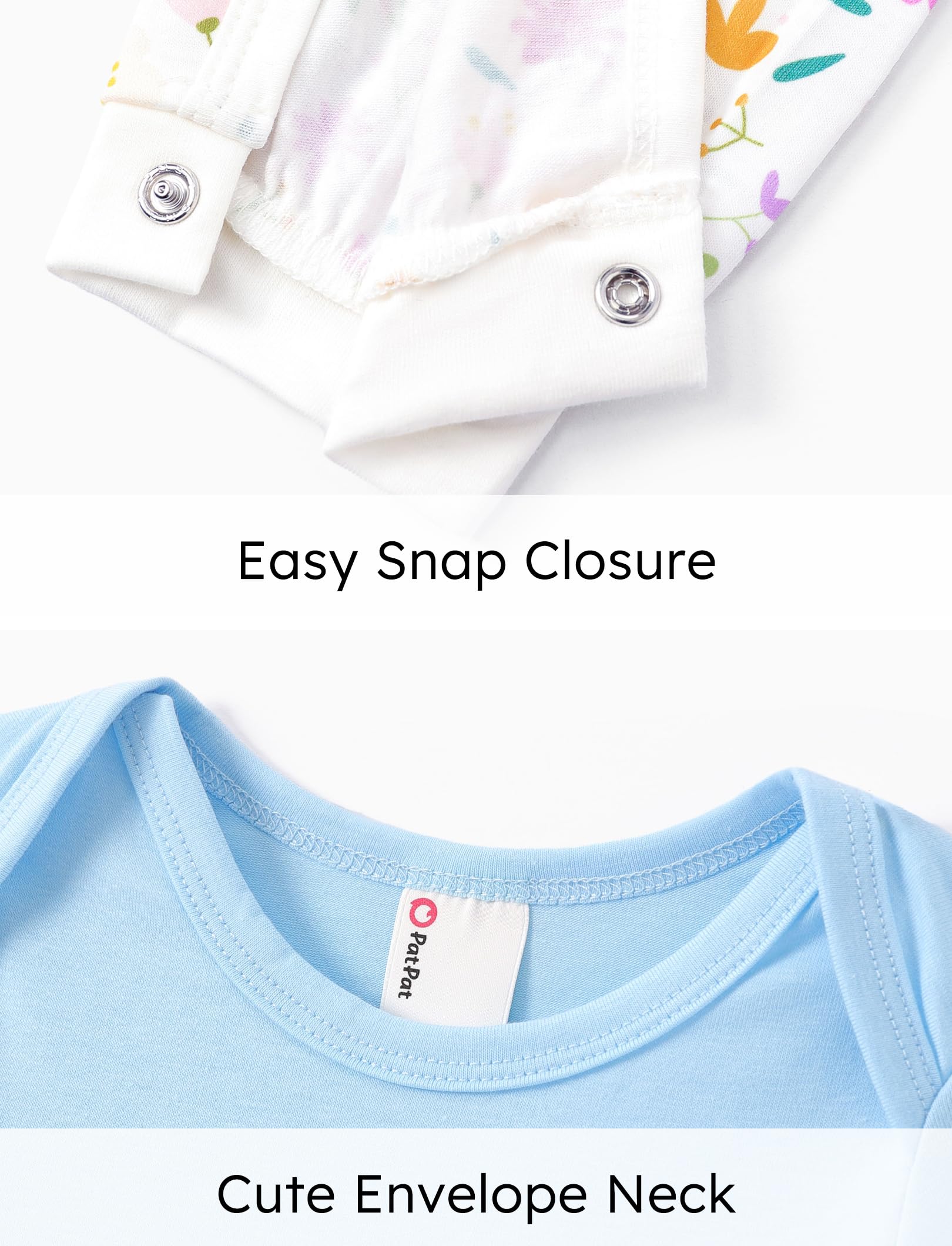 PATPAT Pagliaccetti per Bambino Cotone Morbido con Maniche Lunghe e Senza Piedi, Onesie Neonato Personalizzati per Maschi e Femmine, Tutine Neonato 0-3 Mesi, Body Lungo, Regalo Neonato Maschio