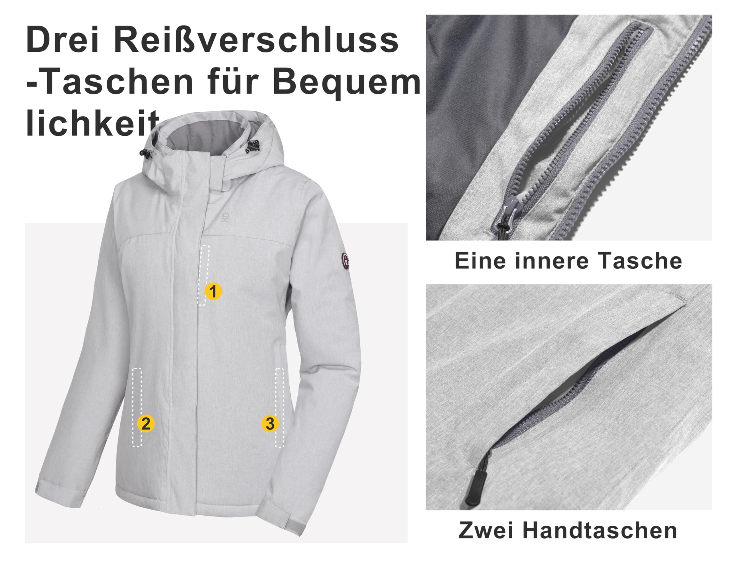 Little Donkey Andy Damen wasserdichte Regenjacke Leichte atmungsaktivem Regenjacke für Outdoor-Windbreaker zum Wandern