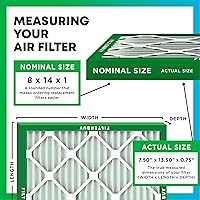 Vista 39 de Filterbuy 15x20x1 Air Filter MERV 8 Essential Dust & Allergy Defense (1-Pack), Electrostatic Pleated HVAC AC Furnace Filters Replacement, Made in