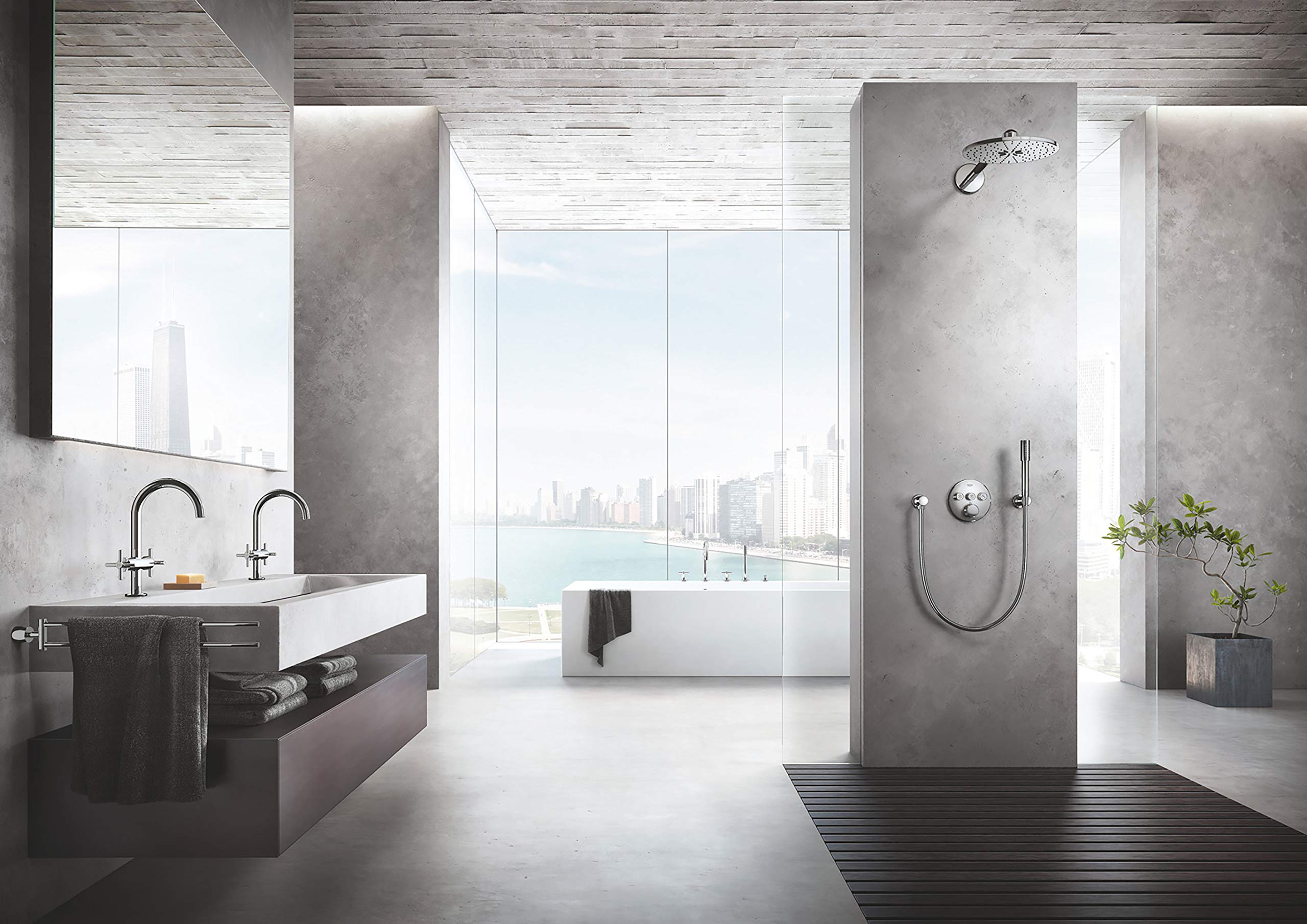 Amazon | GROHE 40308003 アトリオ ダブルタオルバー スターライト