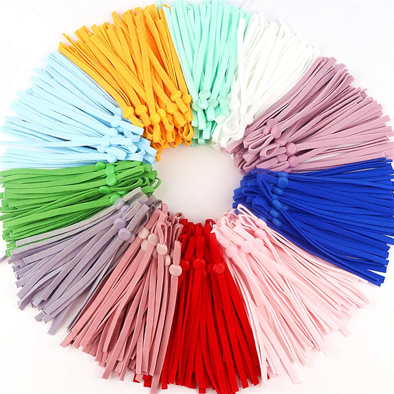 Cord Locks, 1000pcs 10mm Flat Adjustable Buckle Beads Silica Gel Bottons For Mask Elastic Cord, Black