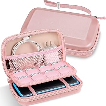 Fintie Carry Case Compatible with Nintendo 2DS XL/New 3DS XL LL, Protective Hard Shell Portable Travel Cover Pouch for New 3DS XL LL/New 2DS XL Console with Slots for Games & Inner Pocket (Rose Gold)