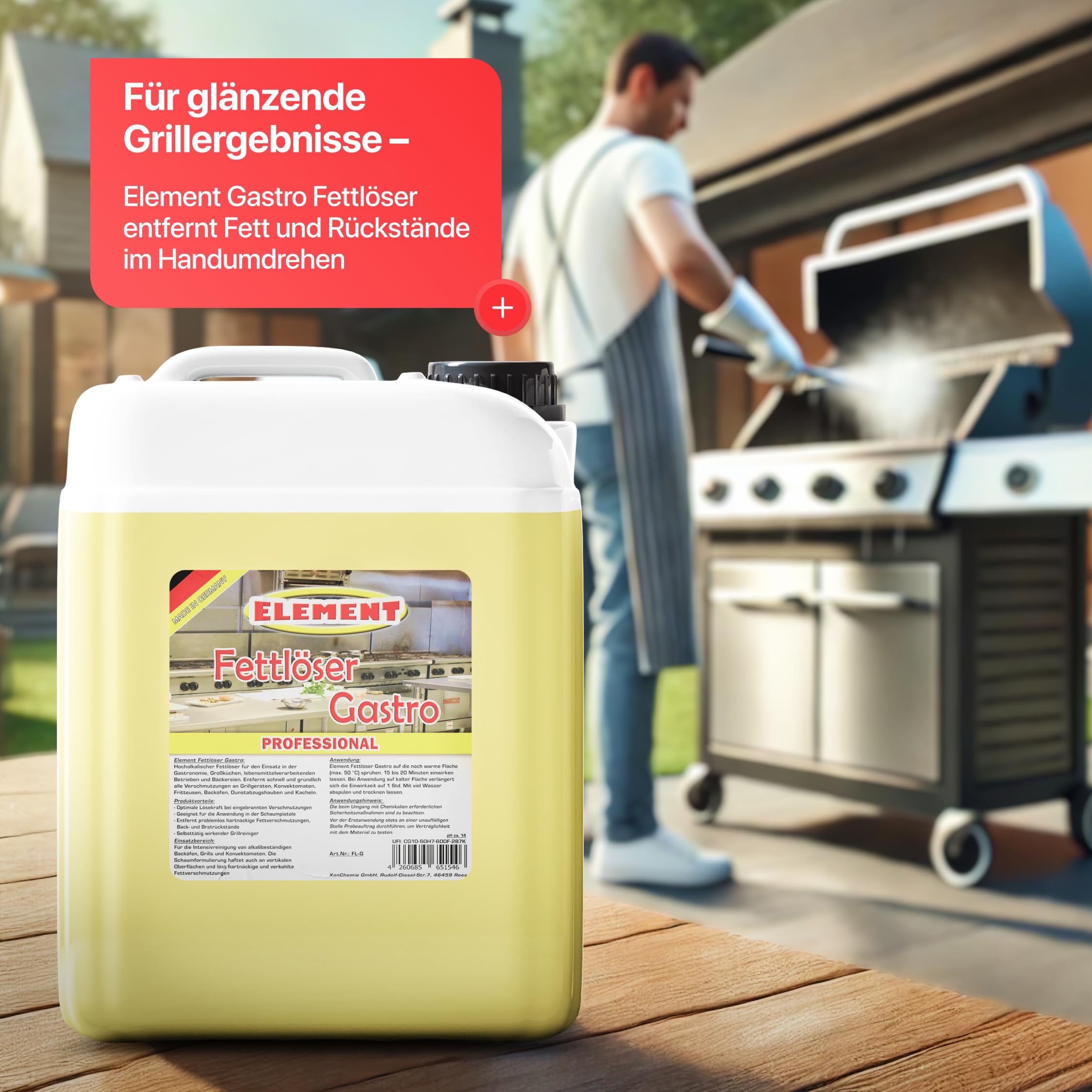 Grillreiniger Backofenreiniger Friteuse Fettlöser Gastronomie küchenreiniger 5L