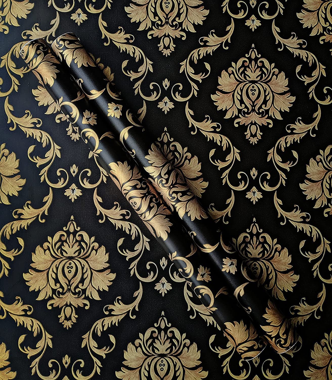 LATEXO Wall Stickers DIY Wallpaper 3,Meter (45 cm x 300 cm) Black Base Golden Design Luxury Self Adhesive Decals Living Room Bedroom Decoration, Black (B0BDT7FP6T) Amazon Price History, Amazon Price Tracker