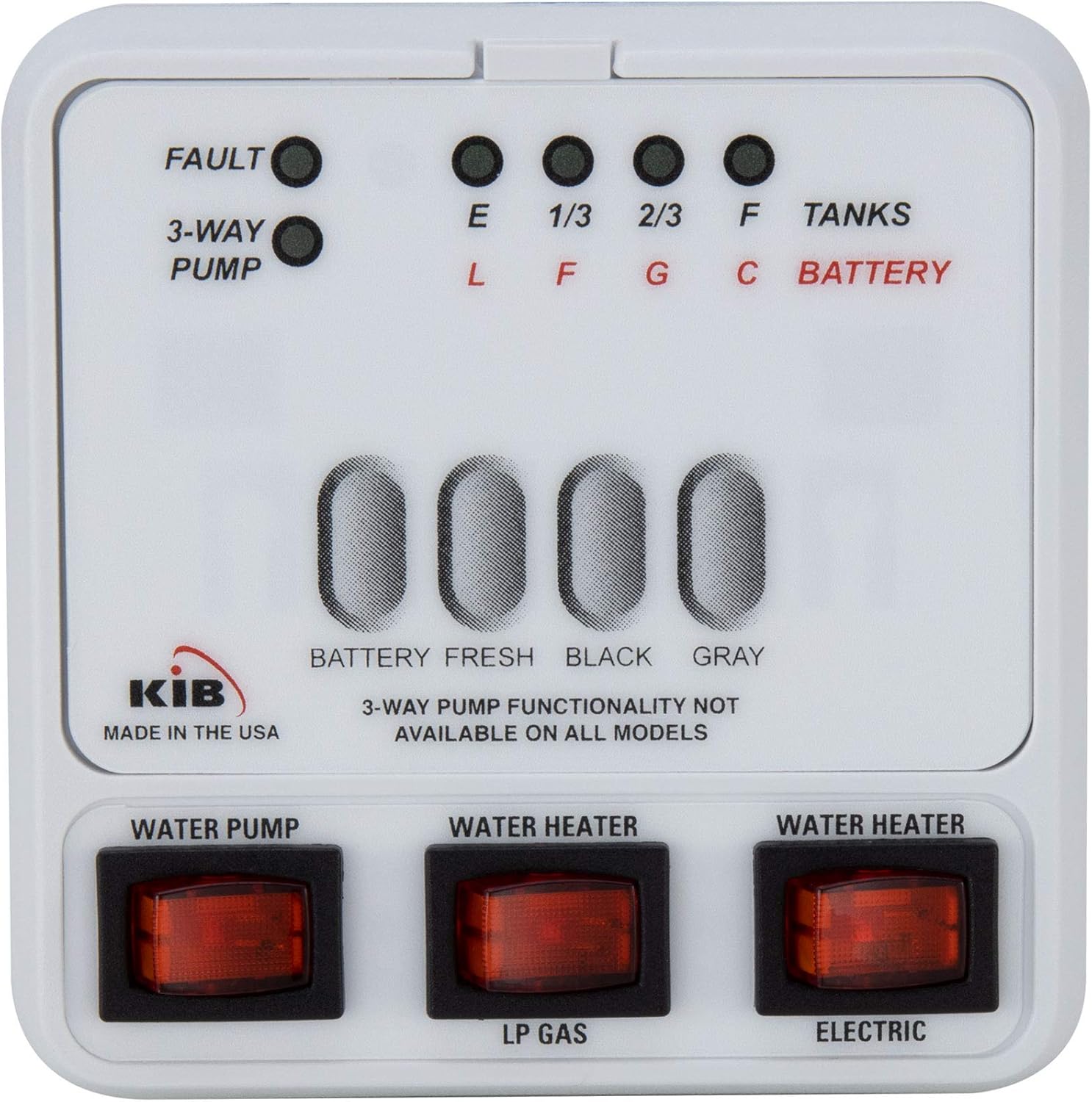 RecPro Tank Monitor Panel M23 | KIB Replacement | Panel Only | Fresh Water or Holding Tank Level Sensor (White)