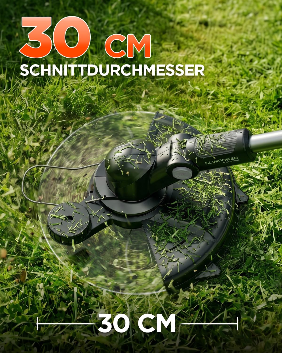 30 cm 20V Akku Rasentrimmer & Rasenkantenschneider 2-in-1, Bürstenlos