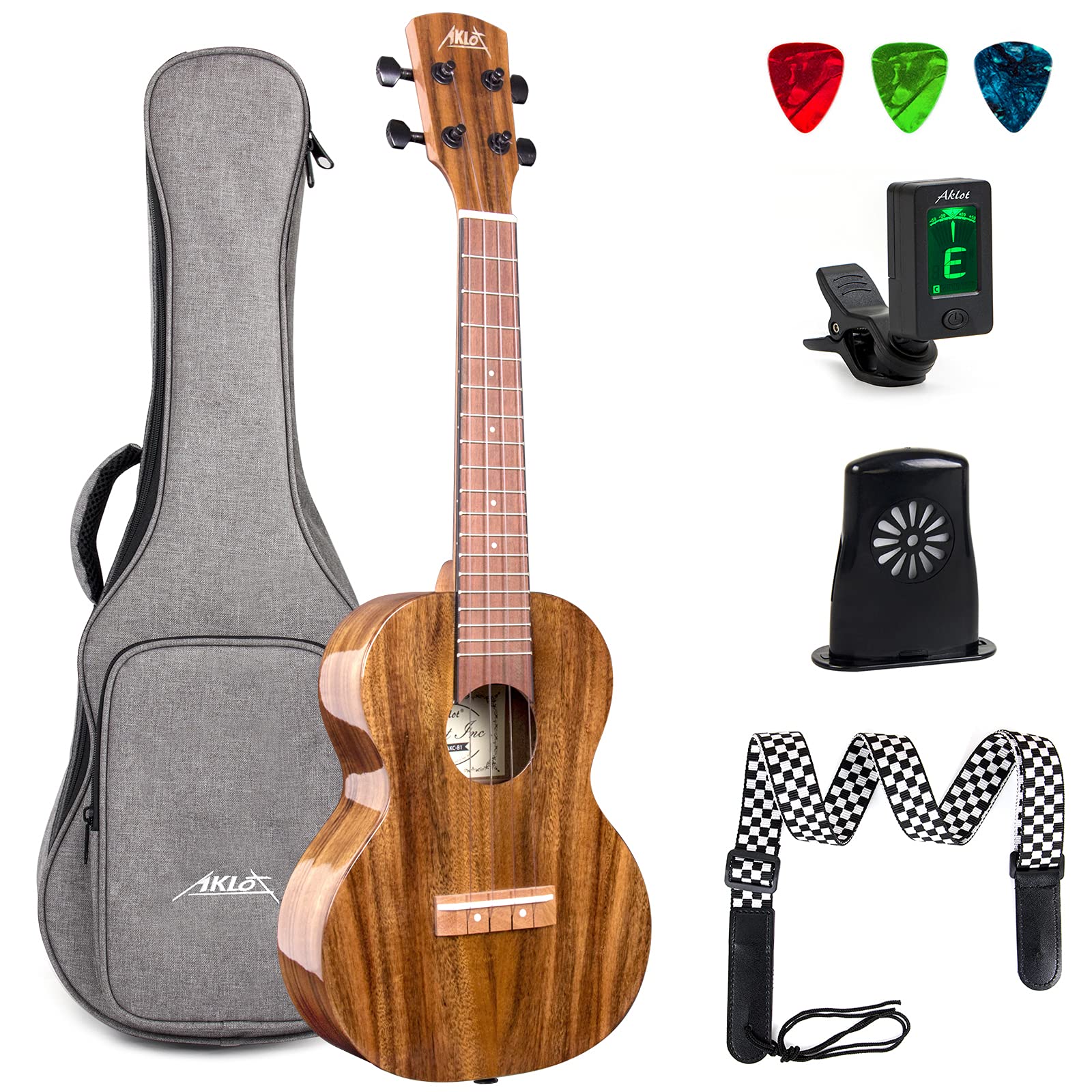 AKLOT Ukulele Acacia da 66 cm (acustico)