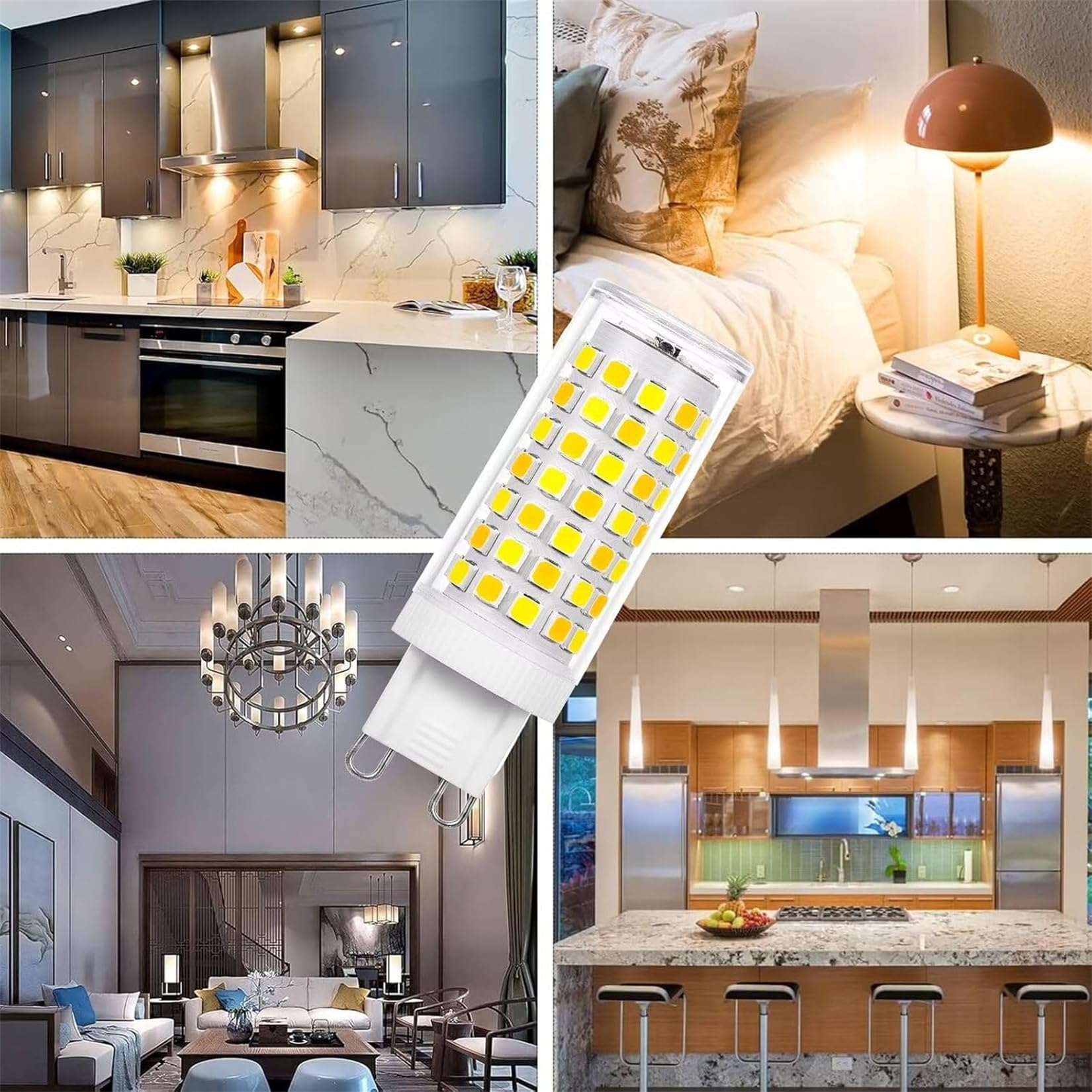 Smart G9 LED Wi-Fi Glühbirne 7w Dimmbar, 2700K to 6500K App Steuern, G9 Led Glühbirne 7W Lampen äquivalent 40W Halogenglampen, 500LM AC220-240V, 8er Pack