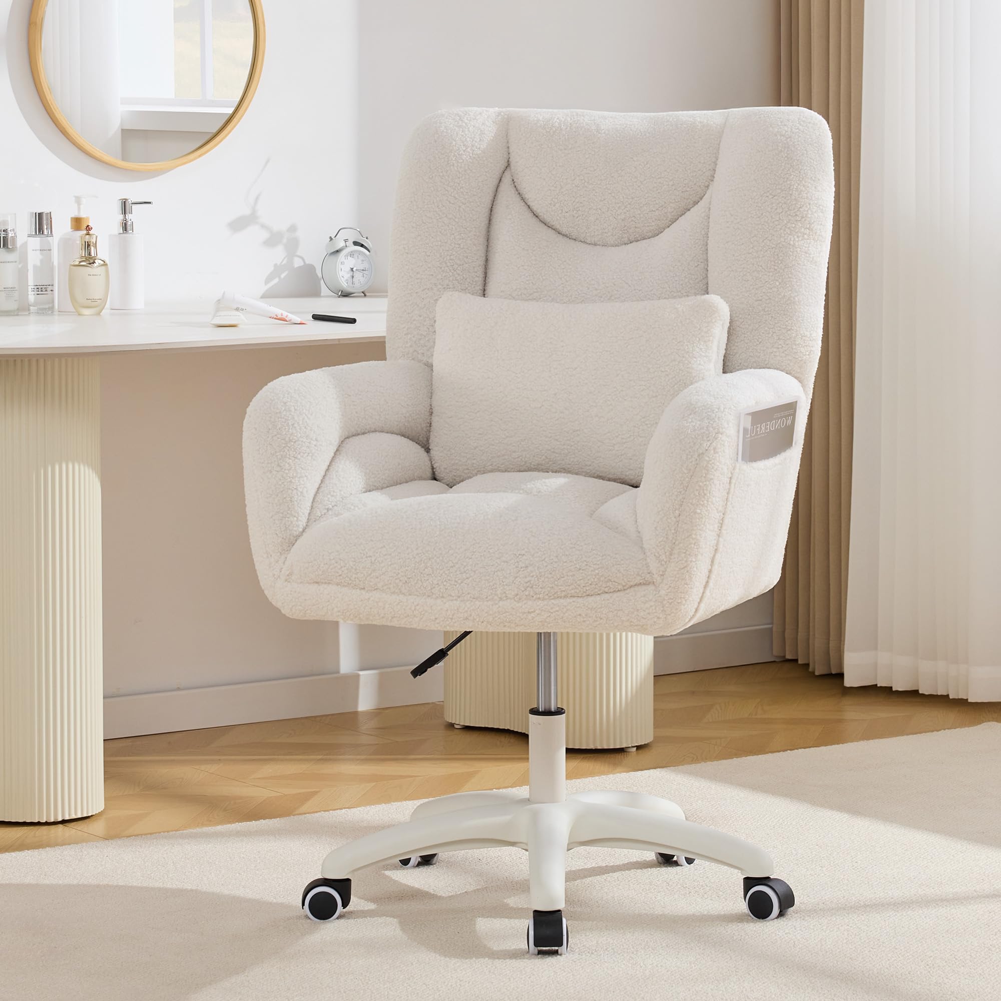 Amazon.com: FOXHUNTER Oversized Vanity Chair with Wheels Office