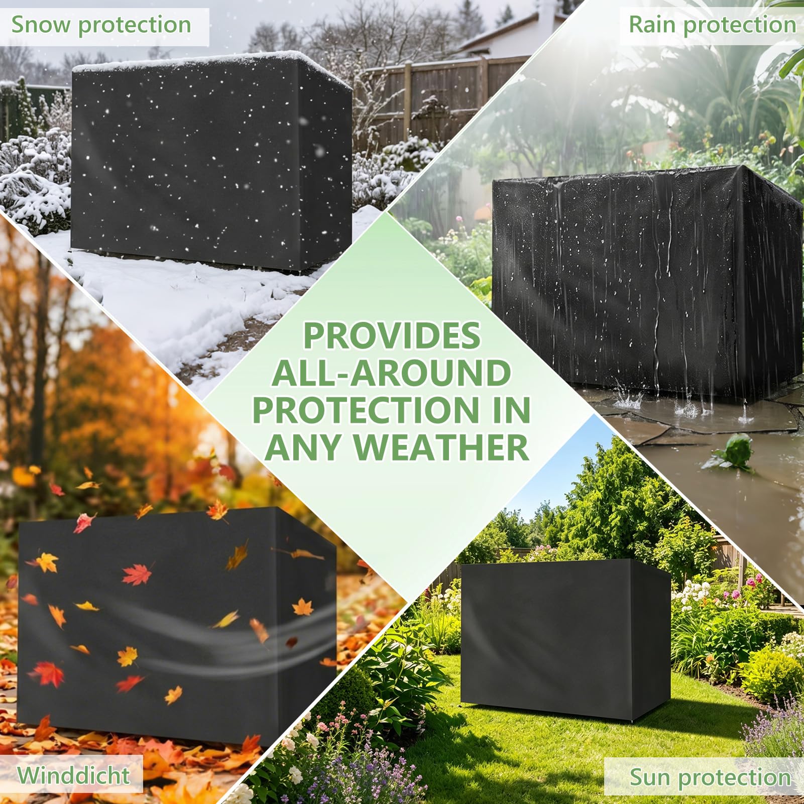 Housse de protection pour hamac 3 places (220 x 135 x 170 cm), imperméable, coupe-vent, résistante aux intempéries, durable et indéchirable.