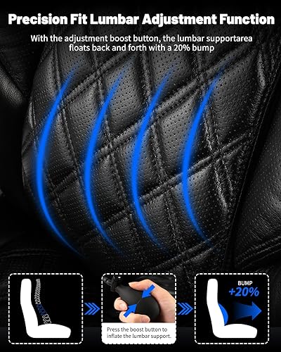 Miniatura 4 de Silla de oficina grande y alta de 600 libras, sillas de oficina ejecutivas con soporte lumbar ajustable, silla de escritorio ancha con rueda de goma