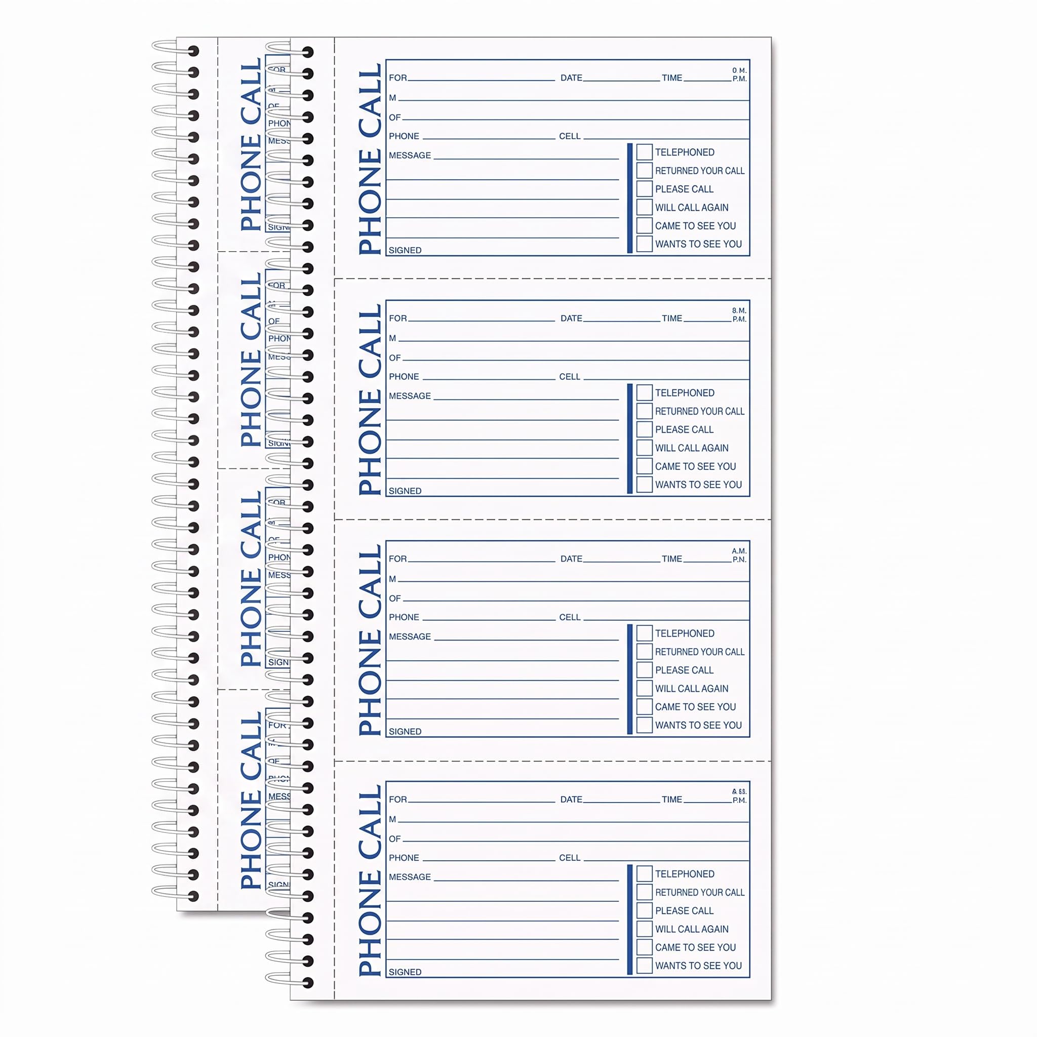 TOPS Phone Message Forms Book, Carbonless Duplicate, 2.75 x 5 Inches, 400 Sets per Book (4003), (Pack of 2)