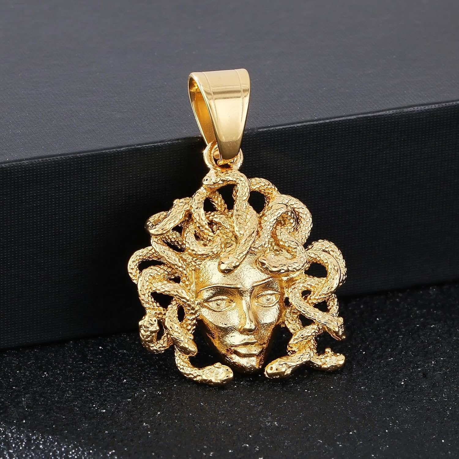 Gothic Skull Snake Necklace for Men Women Stainless Steel Silver Tone Cuban Link Chain Punk Retro Mens Jewelry Pendant Necklace - Image 5